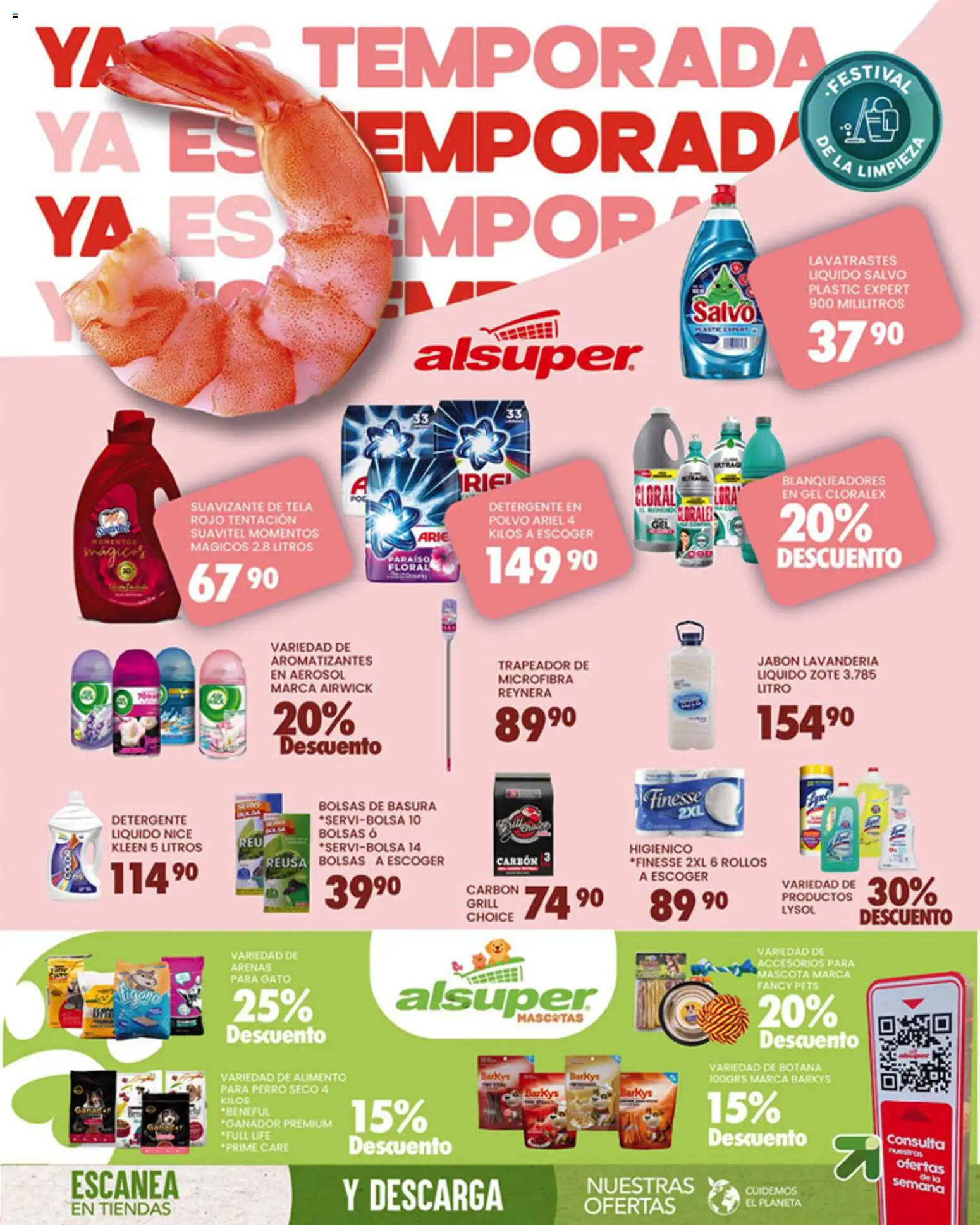 Nuevas ofertas de Alsuper válidas en toda la República Mexicana desde el 27.03.2026. ¡Encuentra las mejores ofertas en Alsuper folleto! | Página: 8 | Productos: Detergente, Suavizante, Trapeador, Jabón