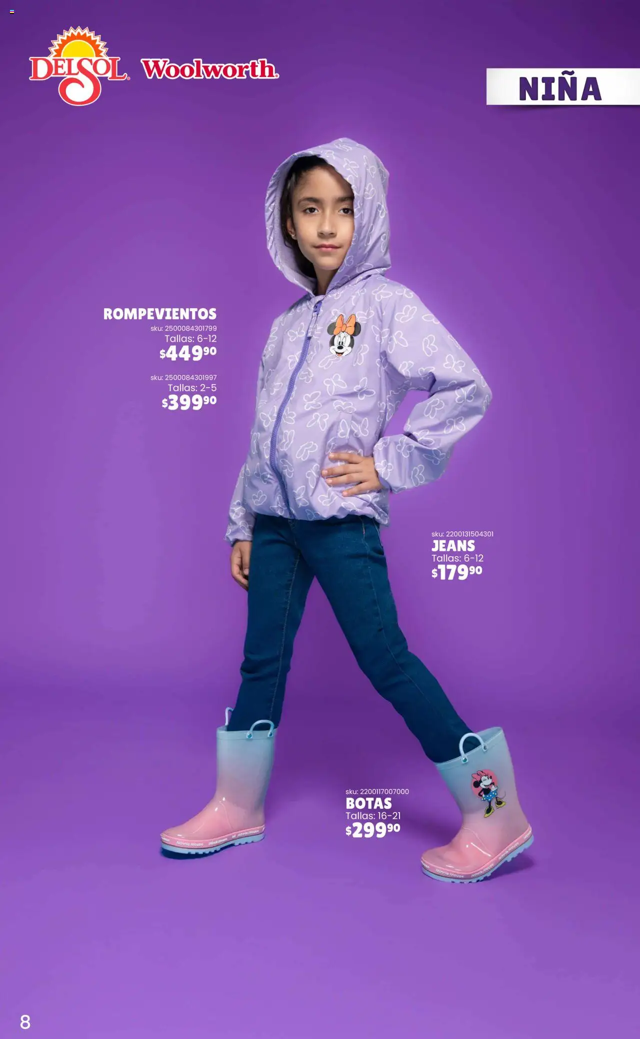 Nuevas ofertas de Del Sol y Woolworth válidas en toda la República Mexicana desde el 25.09.2025. ¡Encuentra las mejores ofertas en Del Sol y Woolworth - Catálogo Rompevientos Disney! | Página: 8 | Productos: Botas, Mouse