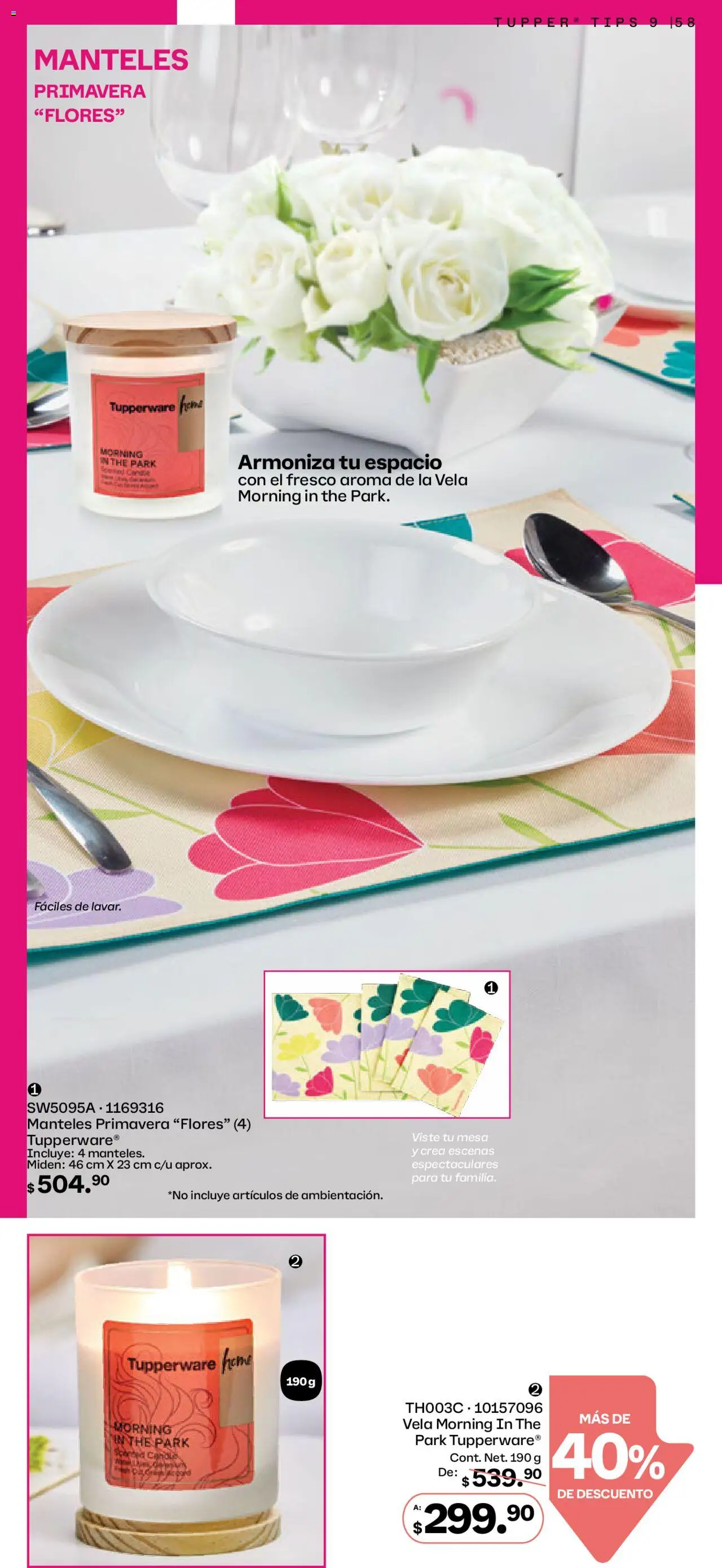 Nuevas ofertas de Tupperware válidas en toda la República Mexicana desde el 11.08.2025. ¡Encuentra las mejores ofertas en Tupperware catálogo! | Página: 58 | Productos: Vela, Mesa