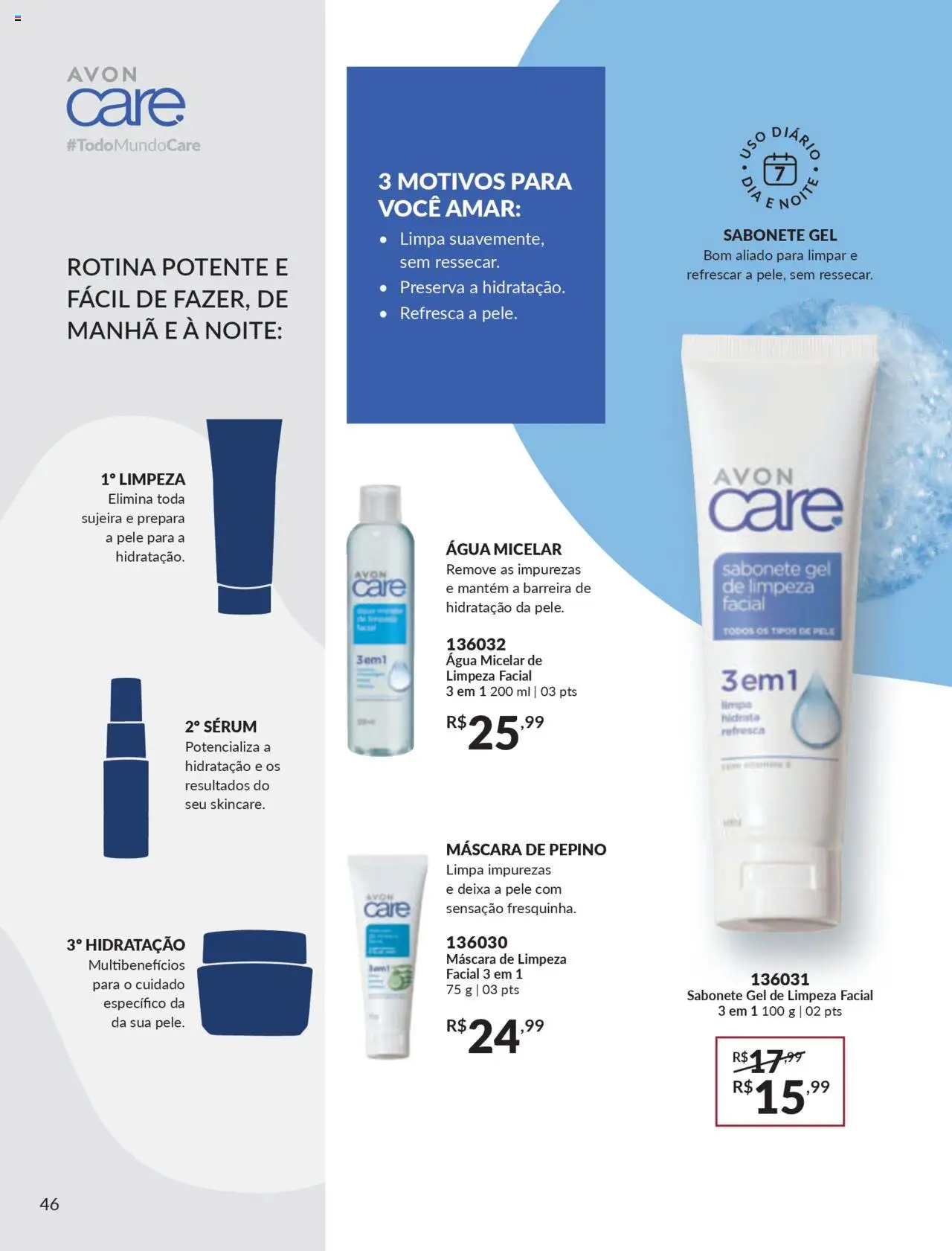 Avon Folheto - válido de 27.09.2025 | Página: 46 | Produtos: Água micelar, Sérum, Gel de limpeza, Sabonete