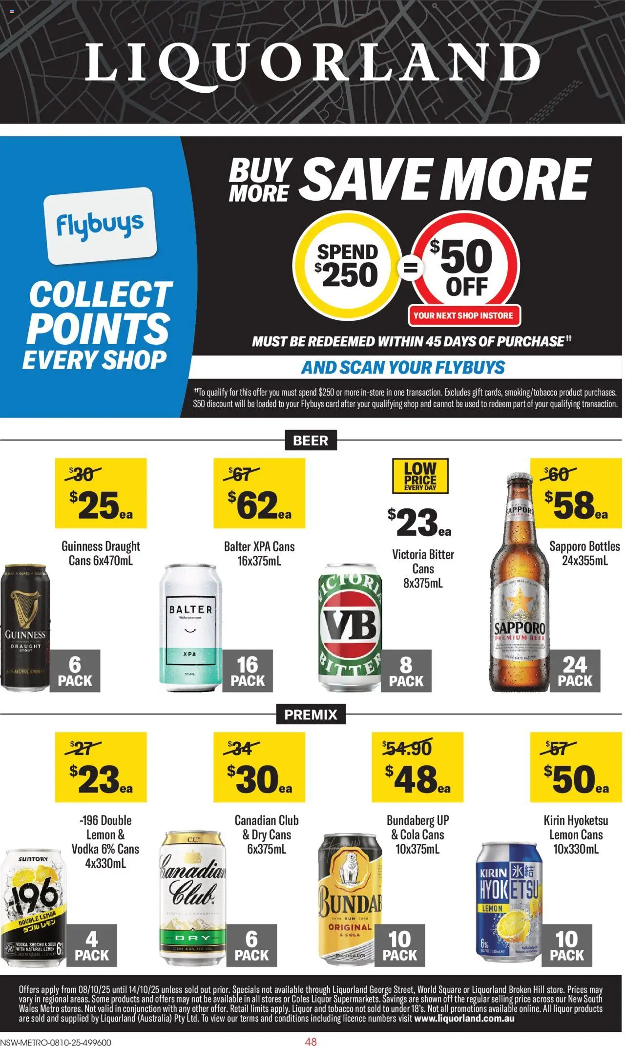 Coles catalogue - valid from 08.10.2025 | Page: 48 | Products: Beer, Vodka, Rum, Lemon