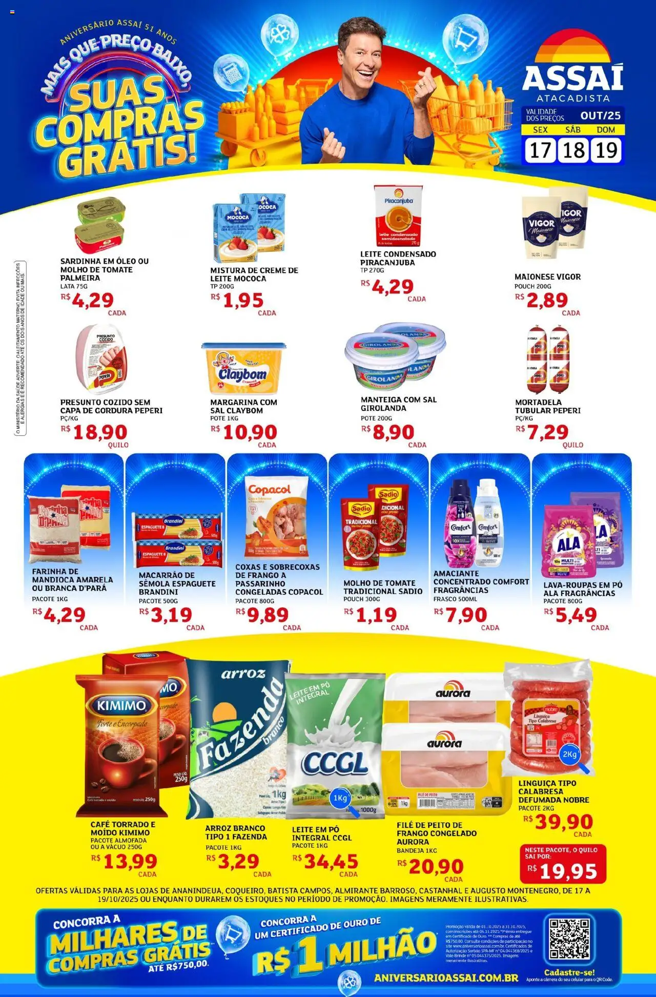 Assaí Atacadista Folheto - válido de 18.10.2025 | Página: 1 | Produtos: Manteiga, Óleo, Arroz, Leite condensado