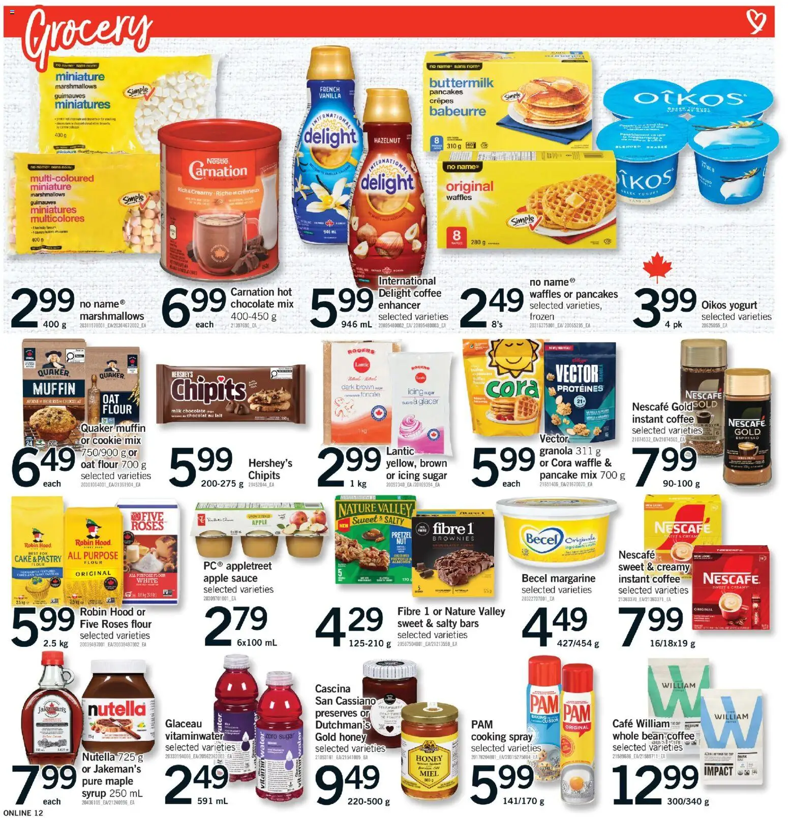 Fortinos flyer valid from 12.02.2026 | Page: 12 | Products: Purse, Yogurt, Coffee, Chocolate