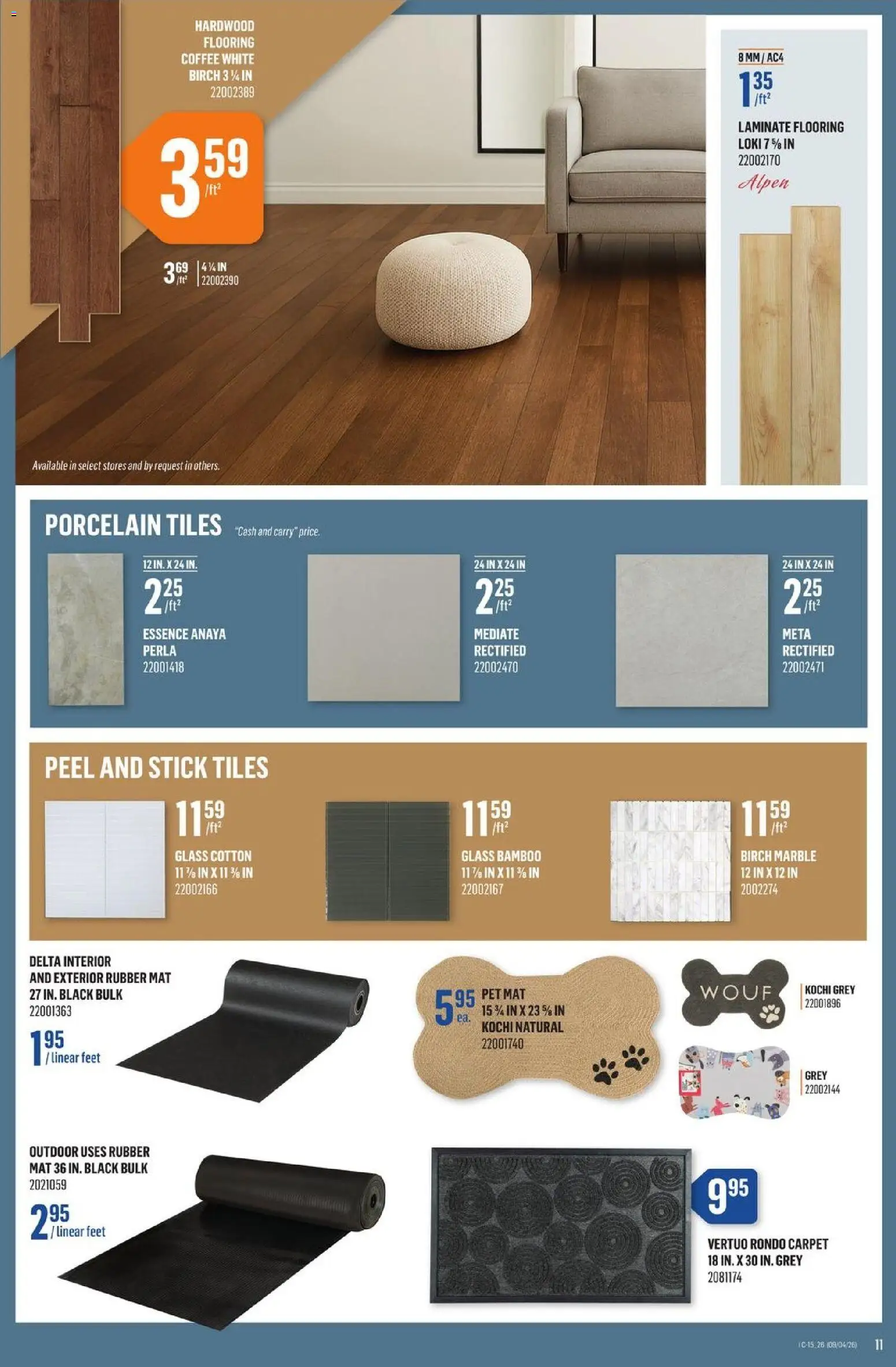 Canac flyer valid from 09.04.2026 | Page: 11 | Products: Carpet, Coffee