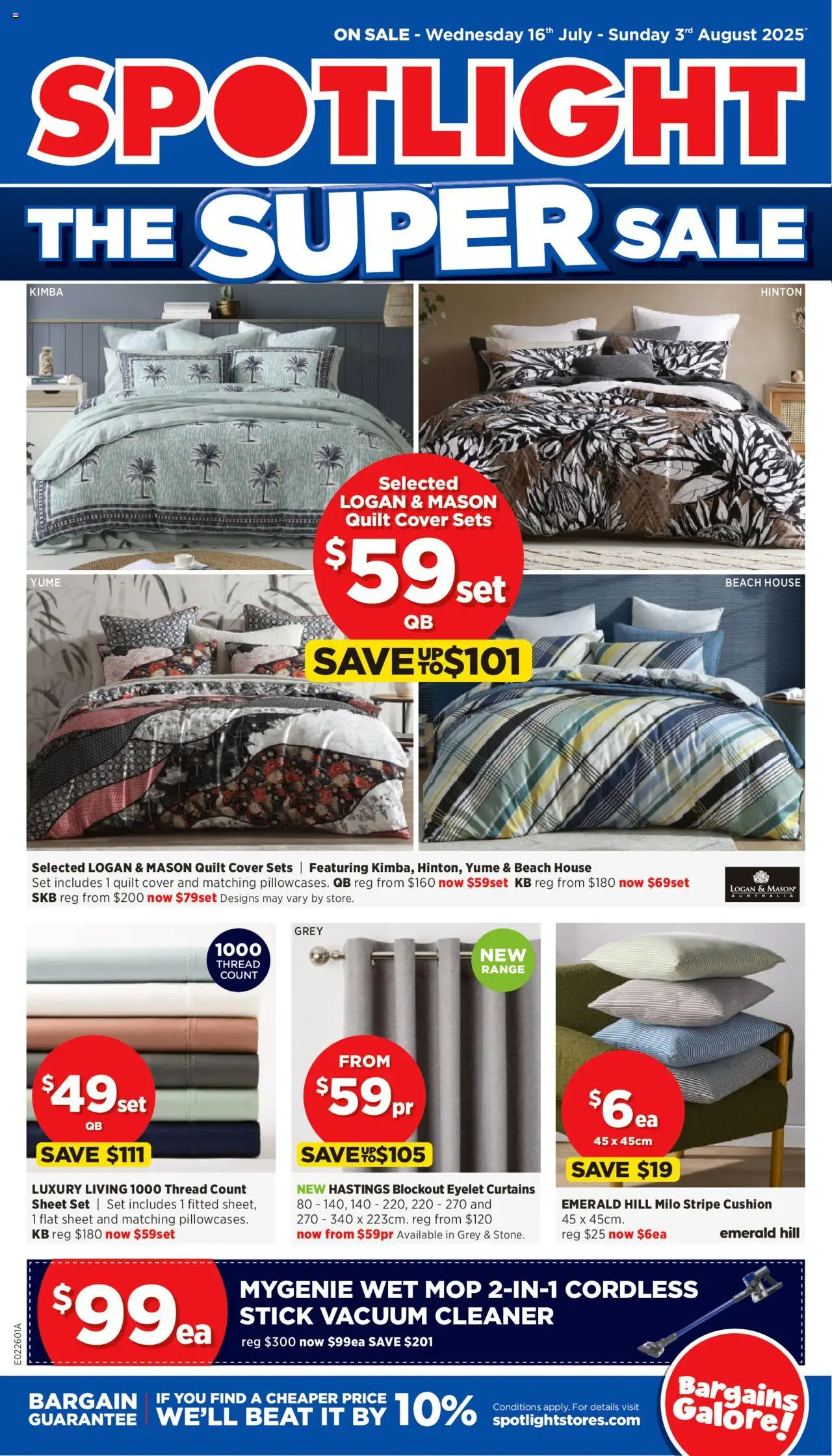 Spotlight catalogue - valid from 16.07.2025 | Page: 1 | Products: Cushion, Emerald, Mop, Vacuum cleaner
