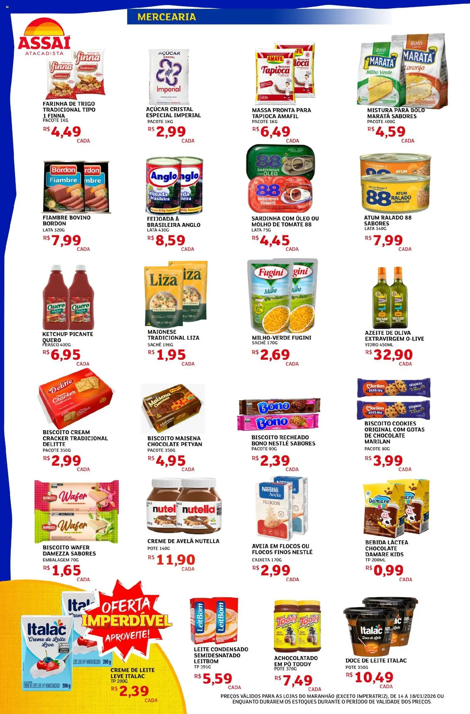Assaí Atacadista Folheto - válido de 14.01.2026 | Página: 2 | Produtos: Tapioca, Chocolate, Bolo, Bebida