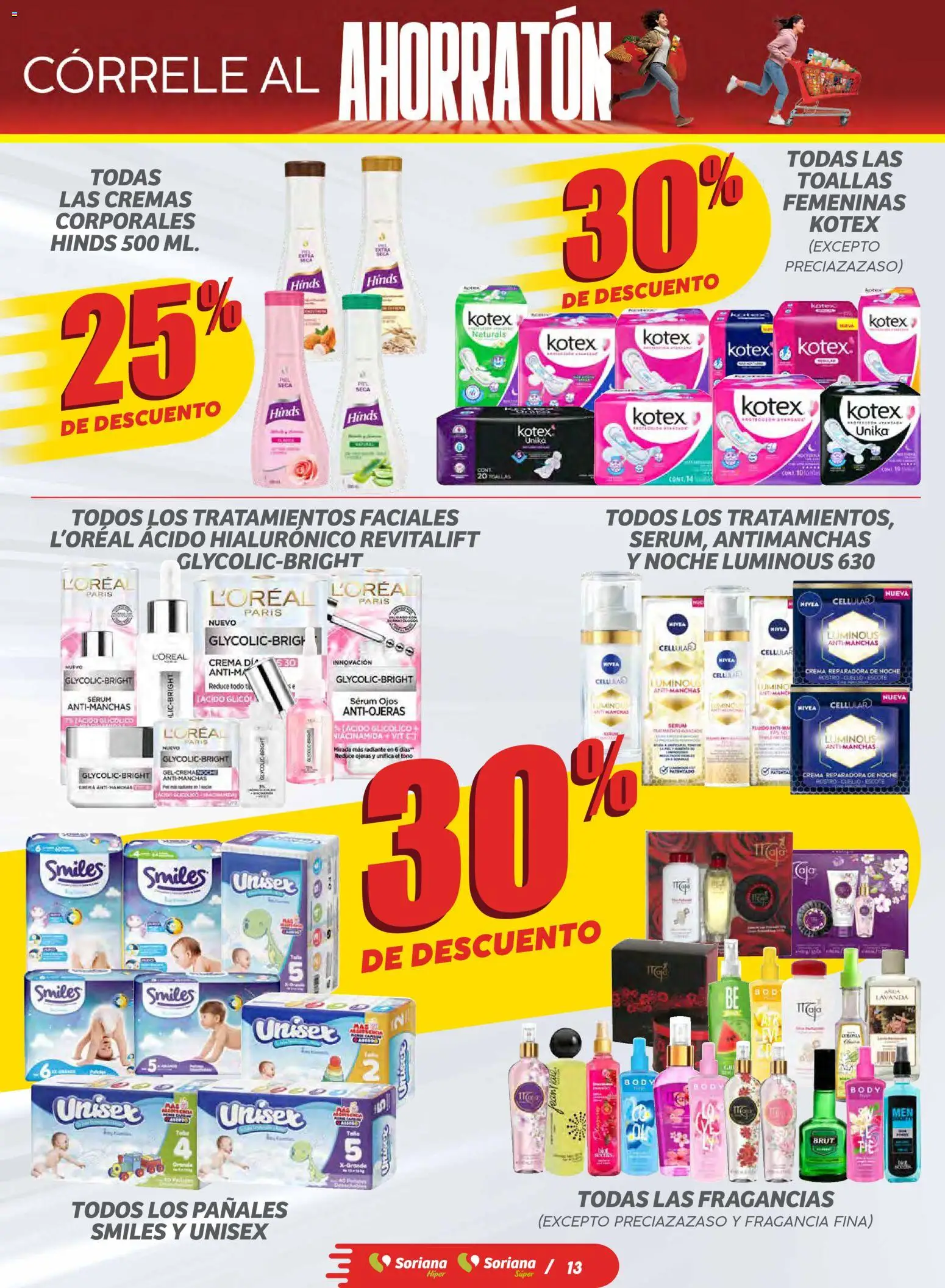Nuevas ofertas de Soriana válidas en toda la República Mexicana desde el 06.11.2025. ¡Encuentra las mejores ofertas en Soriana - Ahorratón Soriana Híper Nacional! | Página: 13 | Productos: Crema, Huevo, Radiante, Body