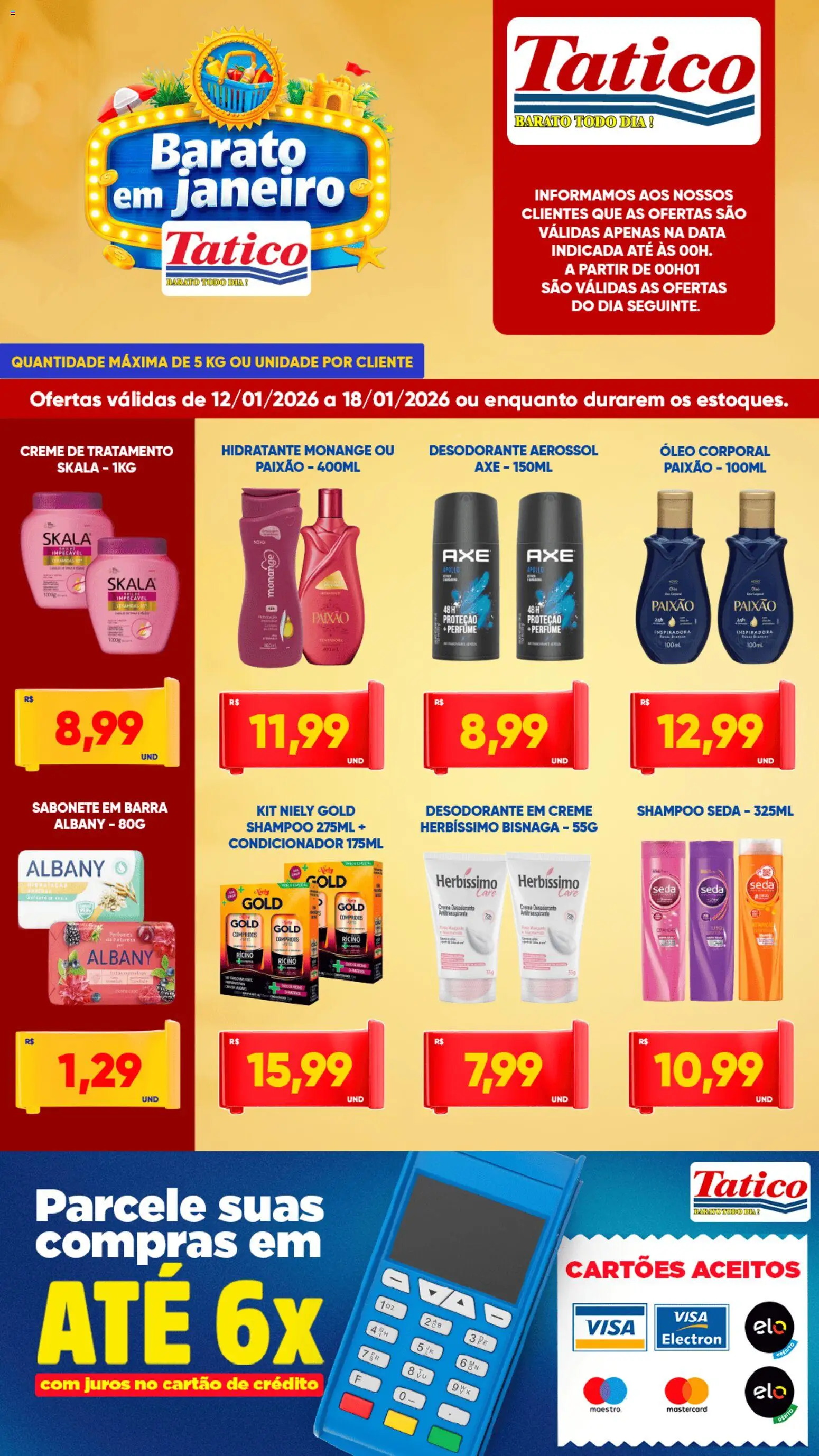 Tatico Folheto - válido de 12.01.2026 | Página: 5 | Produtos: Shampoo, Condicionador, Desodorante, Aveia