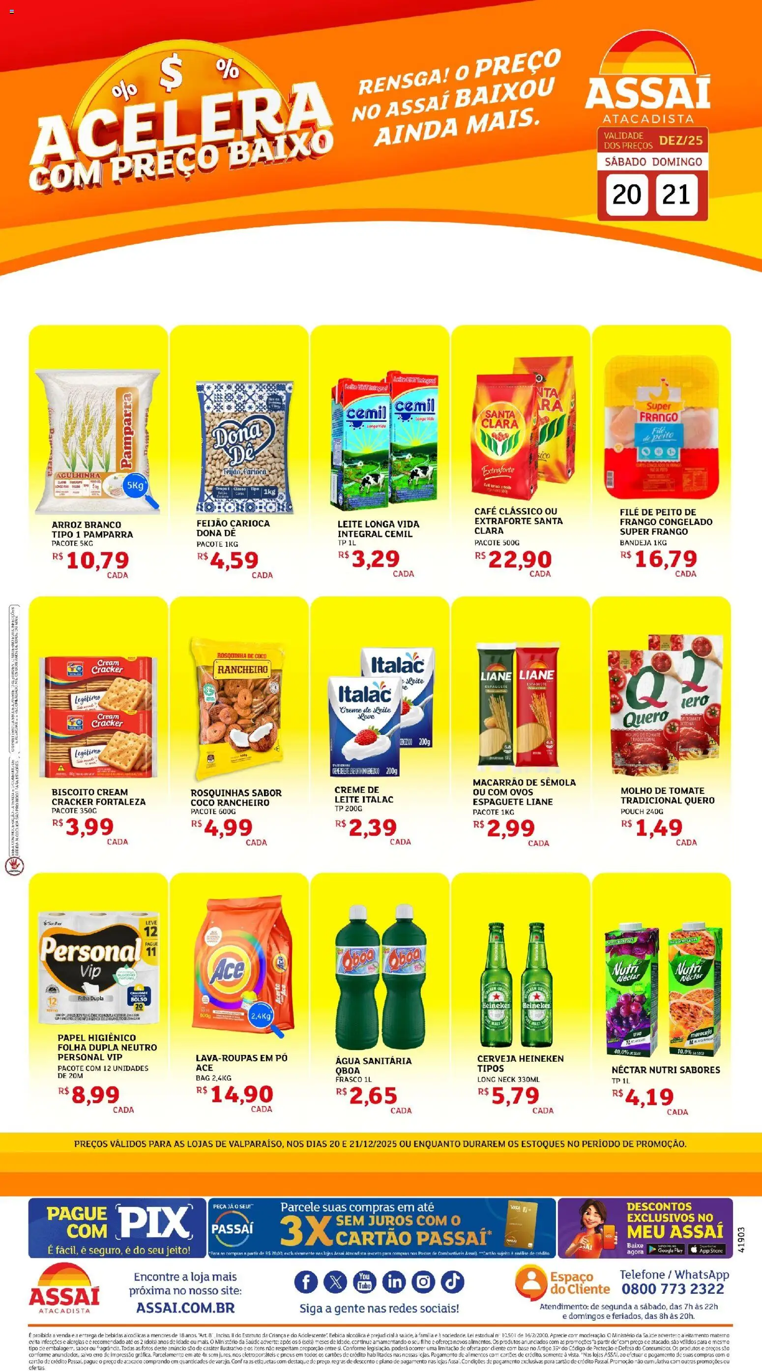 Assaí Atacadista Folheto - válido de 20.12.2025 | Página: 1 | Produtos: Maracujá, Leite, Base, Cerveja Heineken