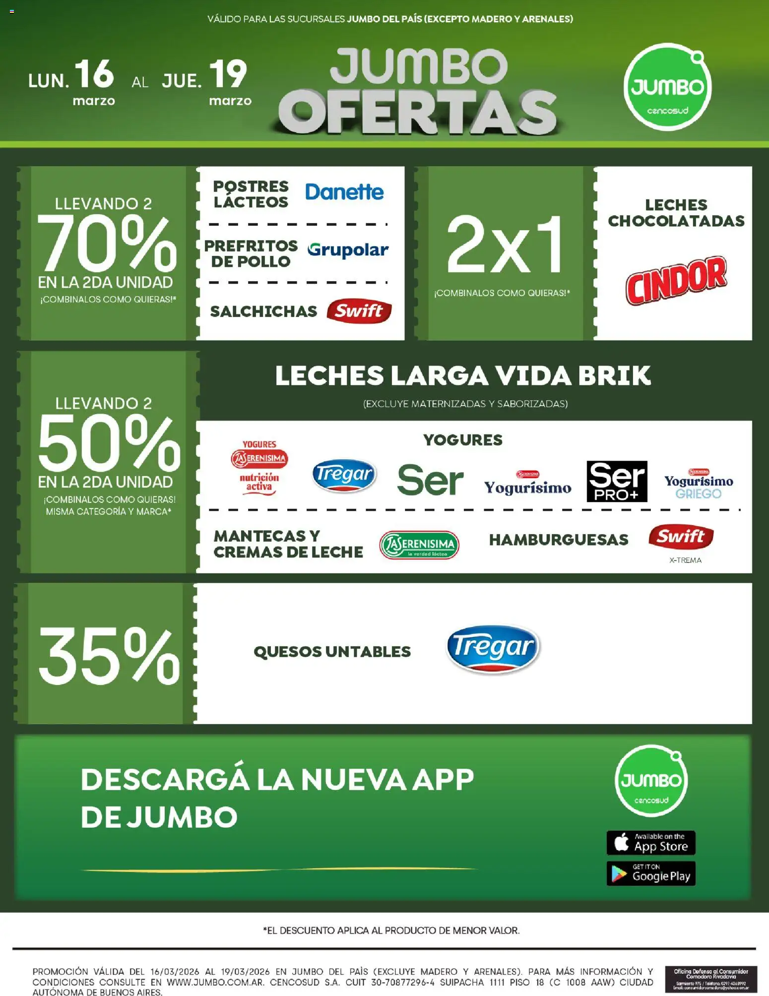 Jumbo - Ofertas | Comodoro │ válido desde el 16.03.2026 | Página: 2 | Productos: Teléfono, Pollo, Leche