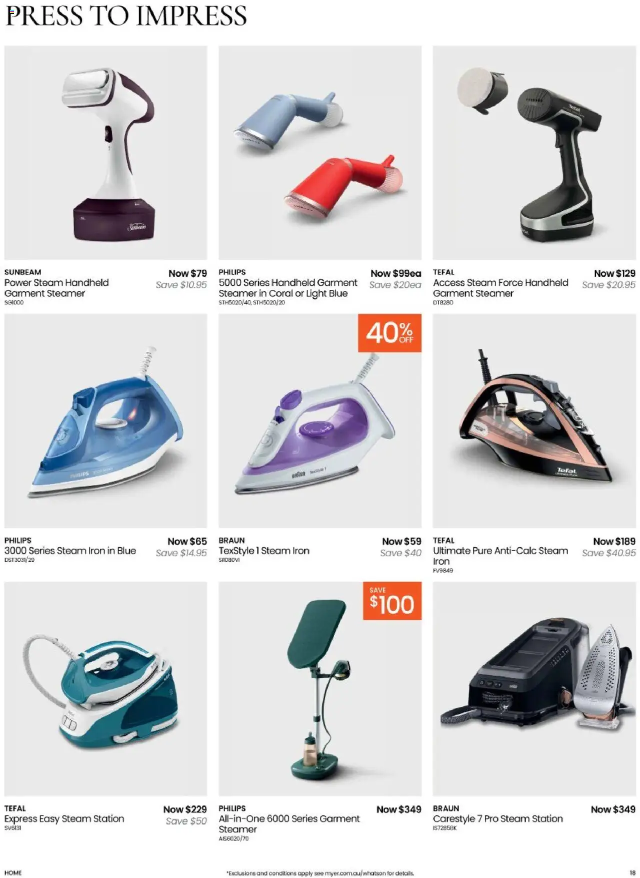 Myer catalogue - valid from 14.10.2025 | Page: 18 | Products: Light, Iron, Press
