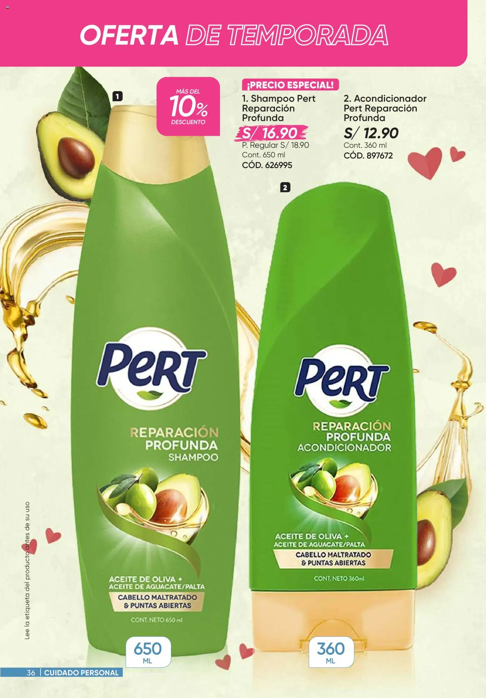 Catálogo Azzorti válido desde 07.01.2026 | Página: 36 | Productos: Shampoo, Acondicionador, Aceite, Aceite de oliva