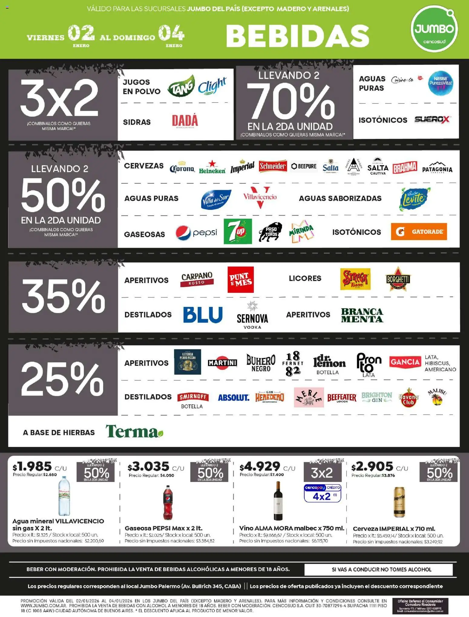 Jumbo - Ofertas | Neuquén │ válido desde el 02.01.2026 | Página: 5 | Productos: Botella, Fernet, Agua, Cerveza