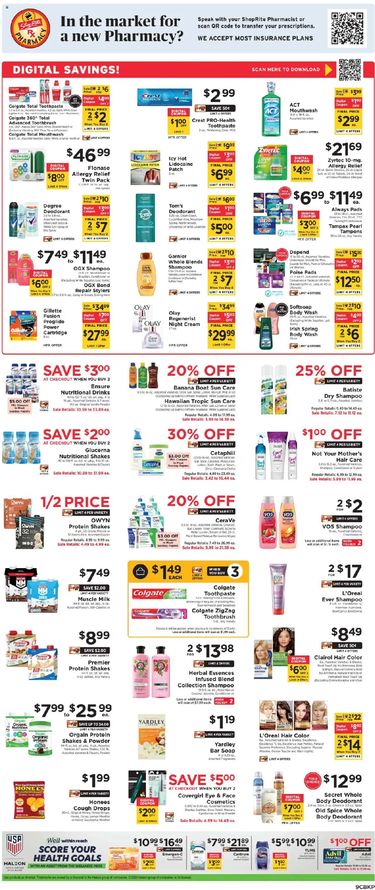 ShopRite Weekly Ad - valid from 31.07.2025 | Page: 10 | Products: Shampoo, Conditioner, Soap, Deodorant