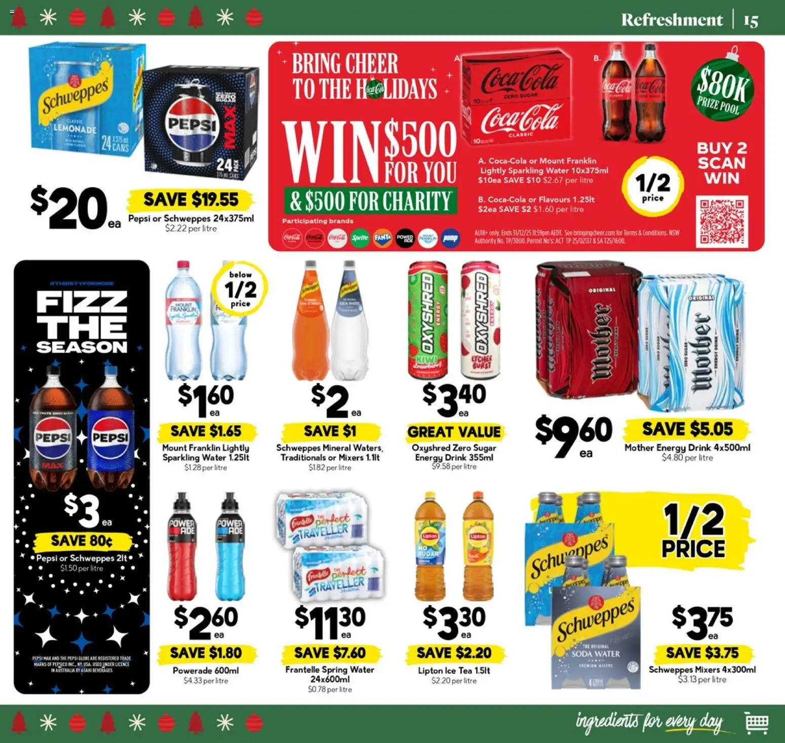 Drakes catalogue - valid from 17.12.2025 | Page: 15 | Products: Energy drink, Tea, Pepsi, Water