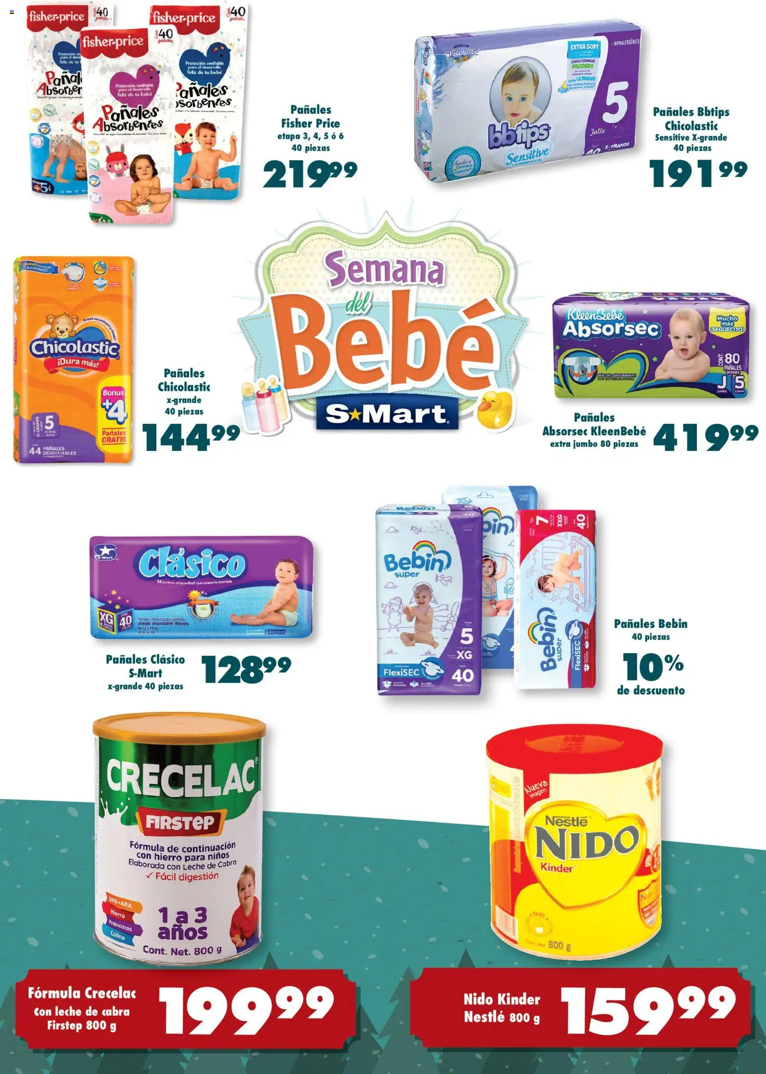 Nuevas ofertas de S-Mart válidas en toda la República Mexicana desde el 04.11.2025. ¡Encuentra las mejores ofertas en S-Mart folleto Ofertas de Feria Monterrey! | Página: 5 | Productos: Leche, Pañales