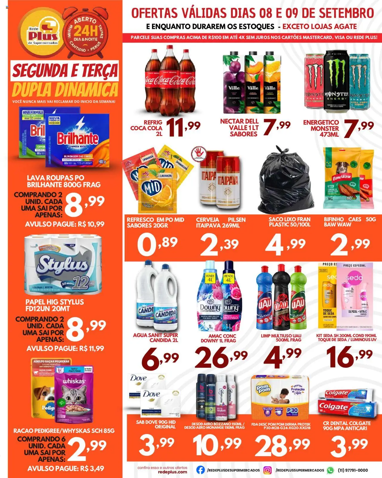 Rede Plus Supermercados Folheto - válido de 08.09.2025 | Página: 2 | Produtos: Refresco, Cola, Cerveja, Perfumes