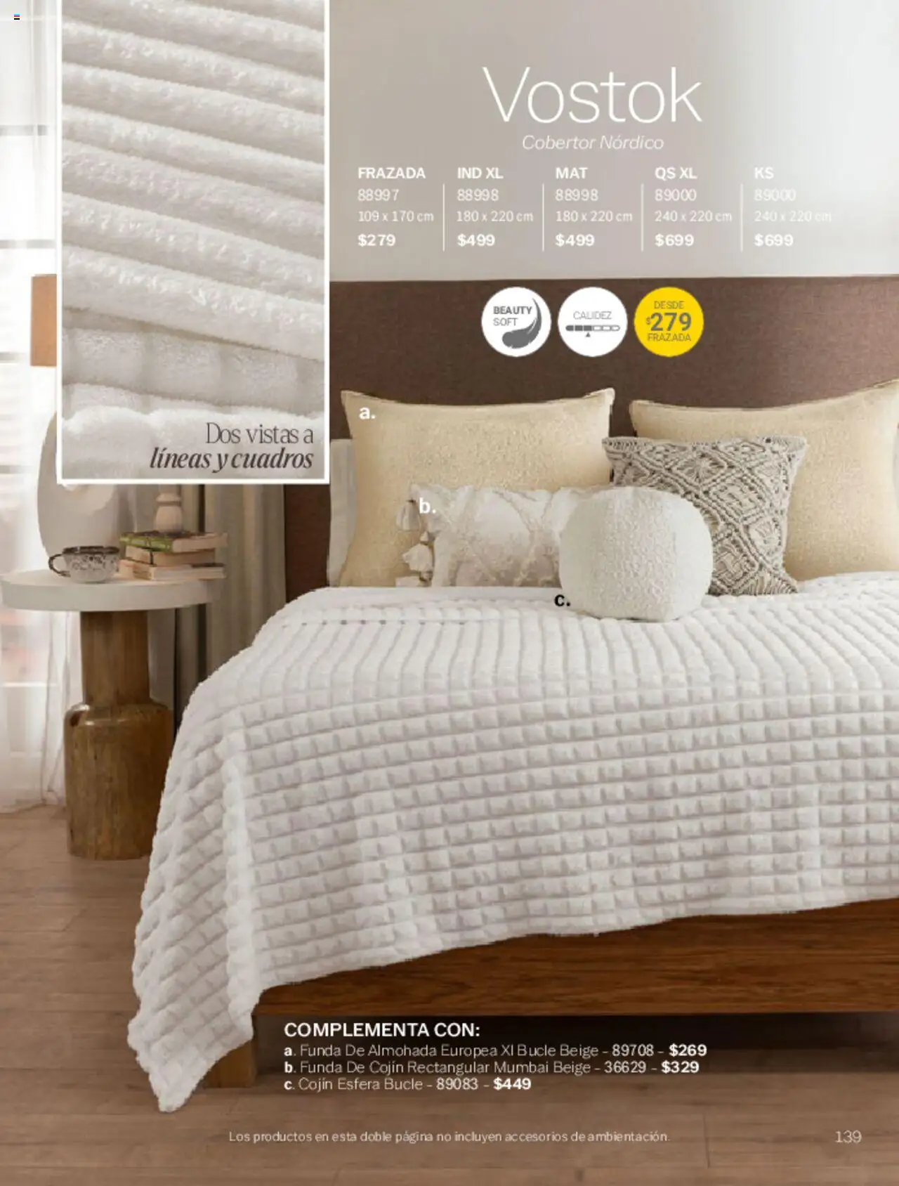 Nuevas ofertas de Vianney válidas en toda la República Mexicana desde el 07.03.2025. ¡Encuentra las mejores ofertas en Vianney catálogo Primavera! | Página: 141 | Productos: Cobertor, Funda, Funda de almohada, Almohada