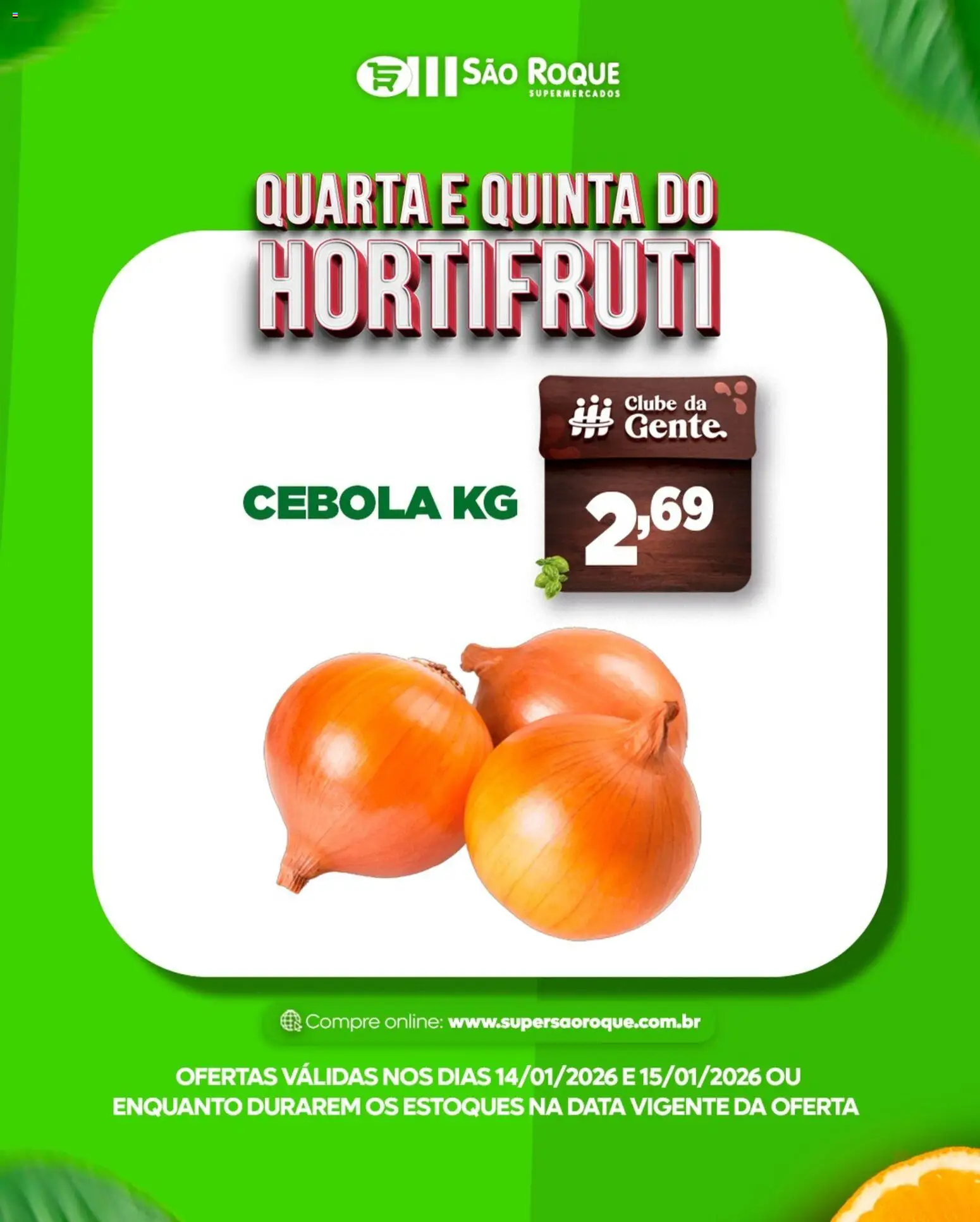 São Roque Supermercados Folheto - válido de 14.01.2026 | Página: 7 | Produtos: Cebola