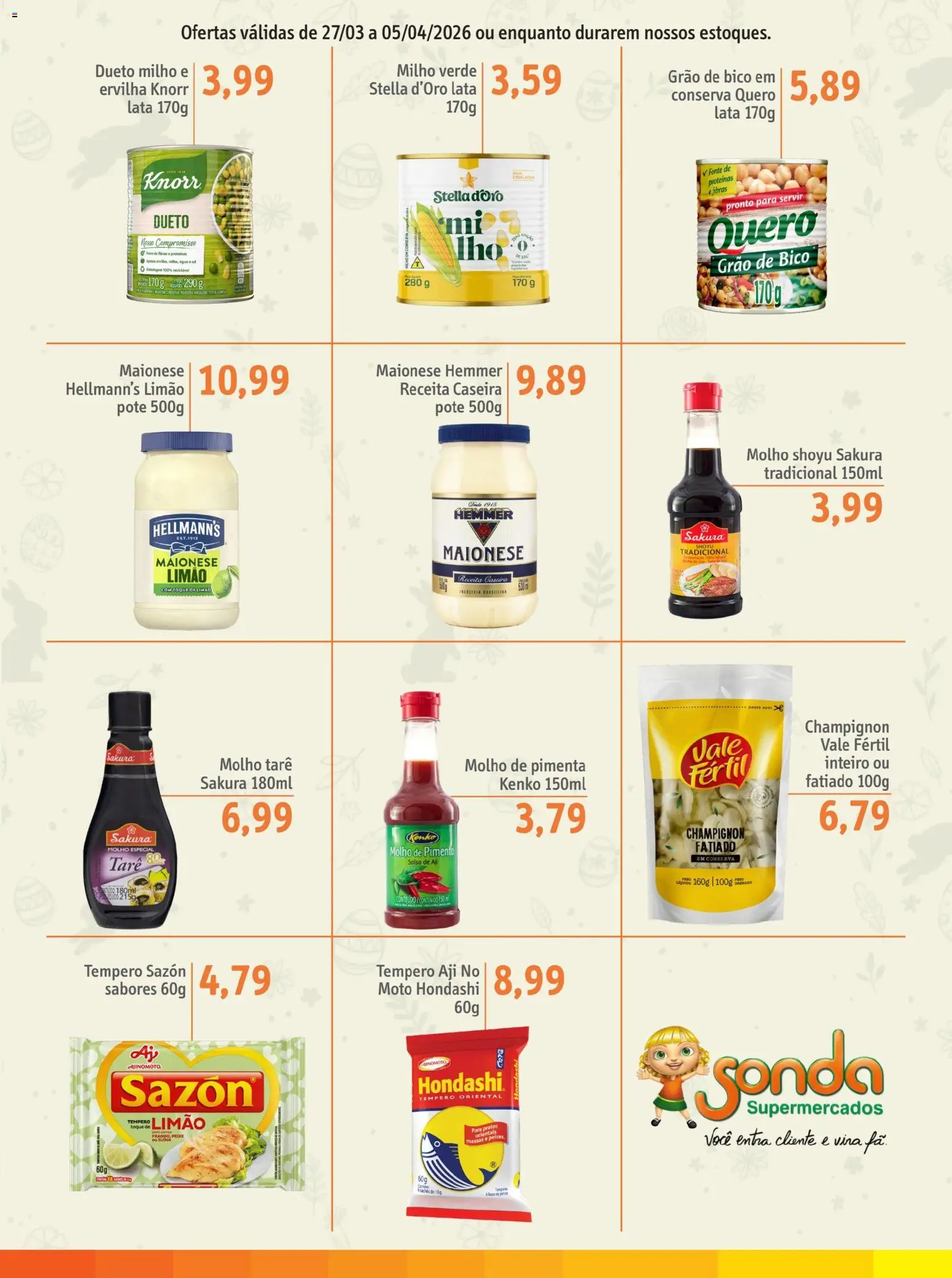 Sonda Folheto - válido de 27.03.2026 | Página: 5 | Produtos: Pimenta, Milho verde, Molho shoyu, Bico