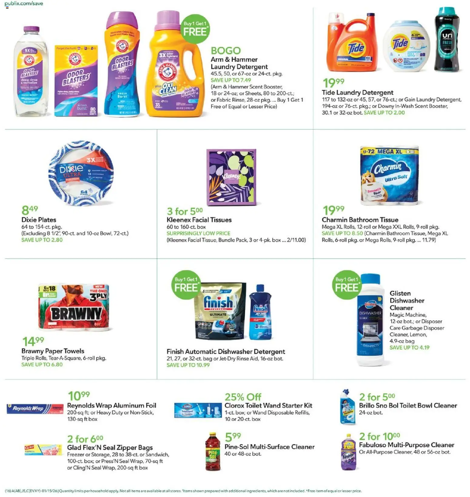 Publix Weekly Ad - valid from 14.01.2026 | Page: 16 | Products: Box, Hammer, Detergent, Bag