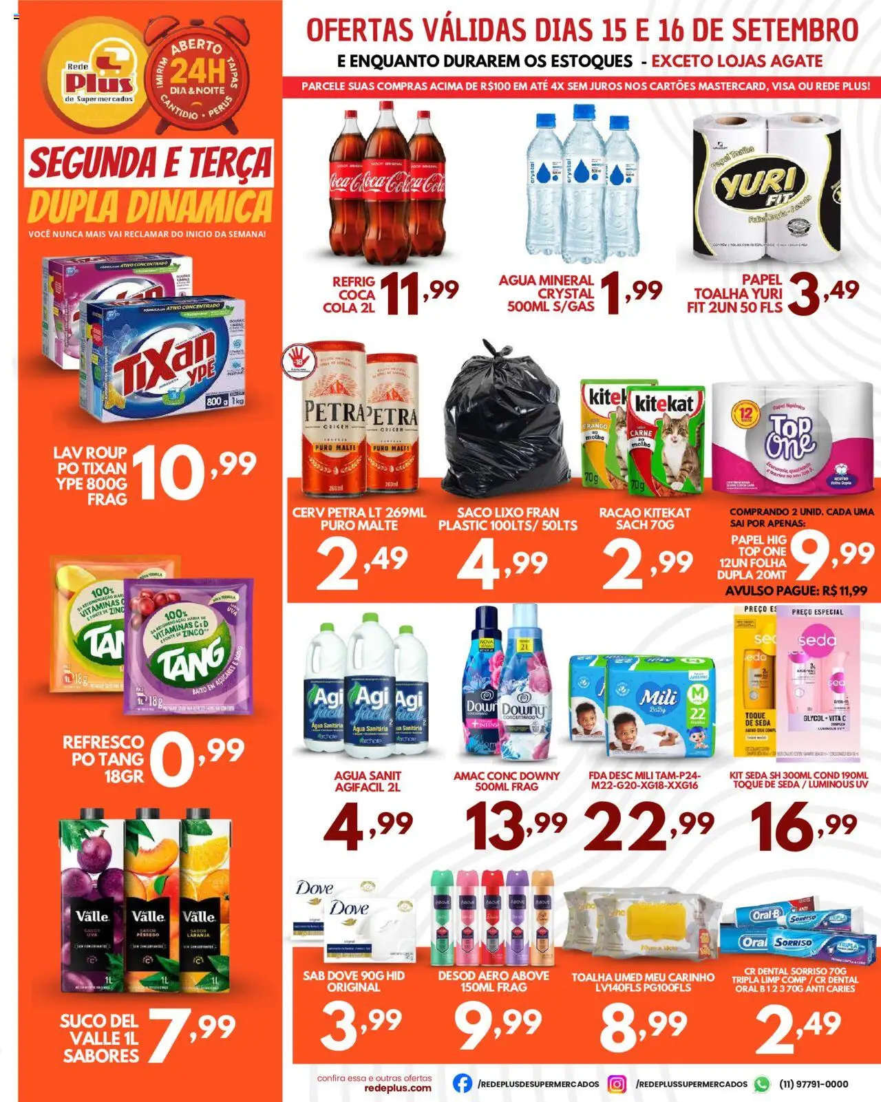Rede Plus Supermercados Folheto - válido de 15.09.2025 | Página: 2 | Produtos: Pêssego, Pó, Dove, Frango