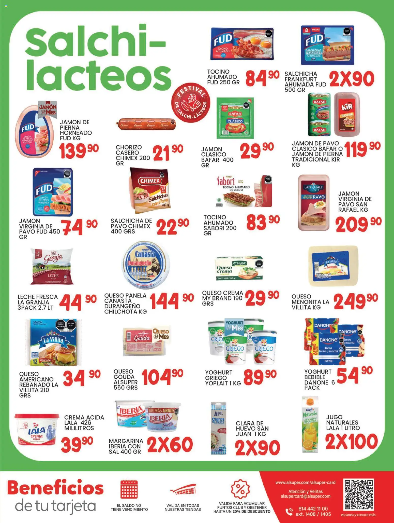 Nuevas ofertas de Alsuper válidas en toda la República Mexicana desde el 13.01.2026. ¡Encuentra las mejores ofertas en Alsuper folleto Durango! | Página: 7 | Productos: Salchicha, Queso crema, Queso, Margarina