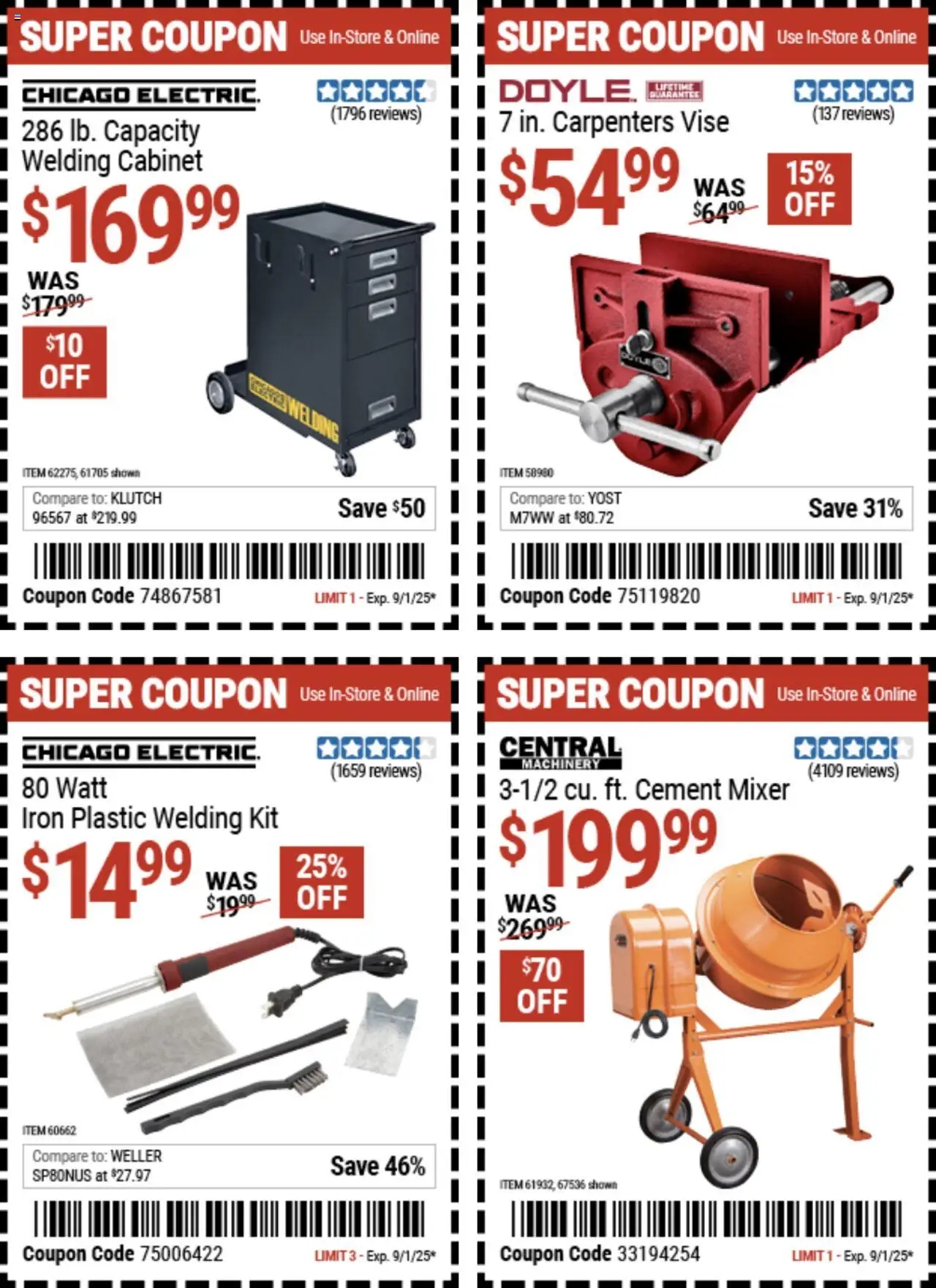 Harbor Freight Summer Coupons - valid from 18.08.2025 | Page: 4 | Products: Iron, Mixer