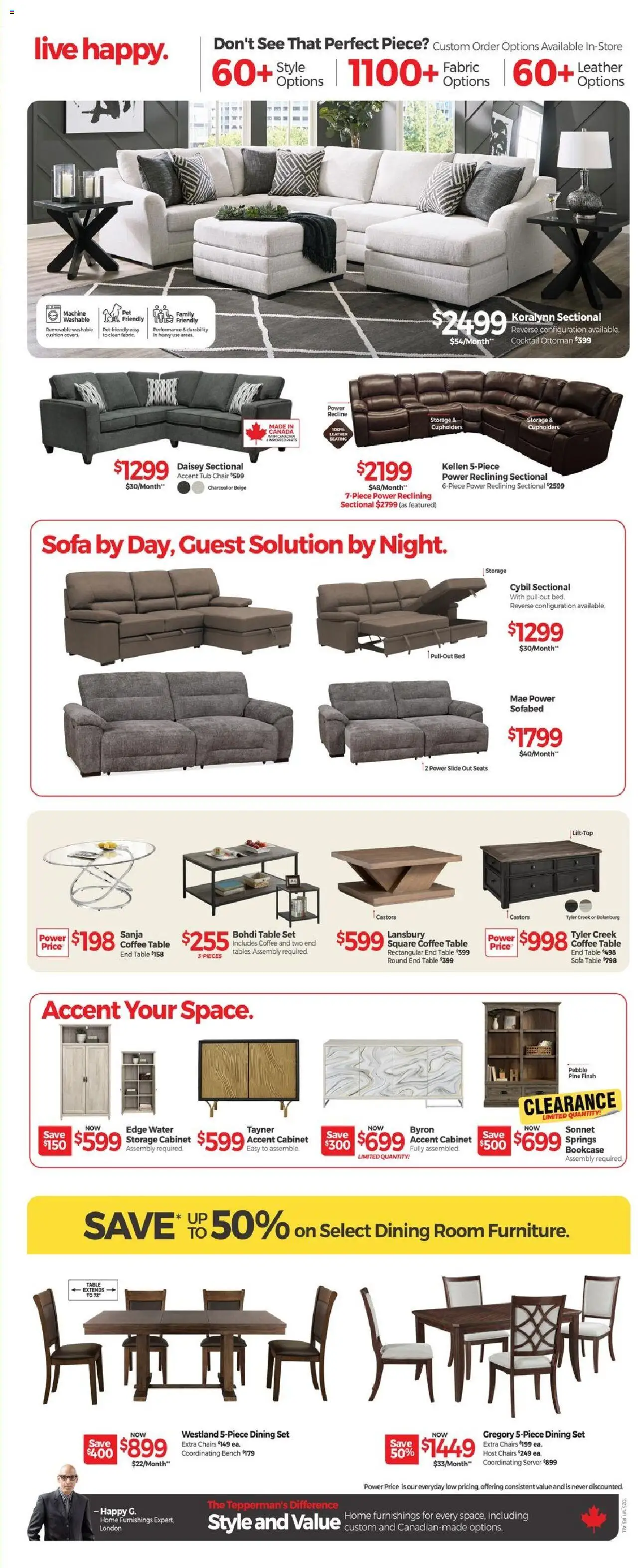 Tepperman's flyer valid from 02.10.2025 | Page: 8 | Products: Sofa, Coffee table, Chair, Cabinet