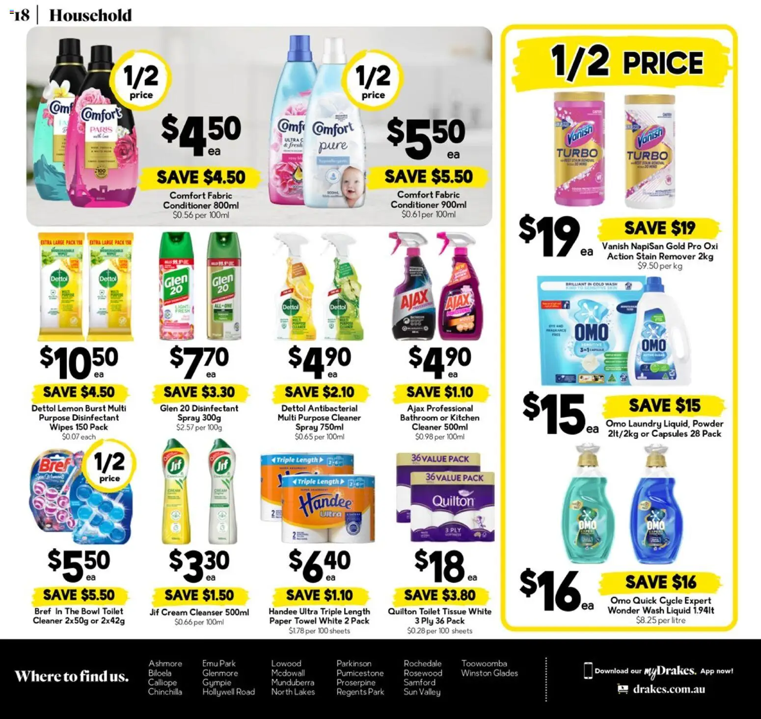 Drakes catalogue - valid from 25.03.2026 | Page: 18 | Products: Toilet, Household, Powder, Bathroom