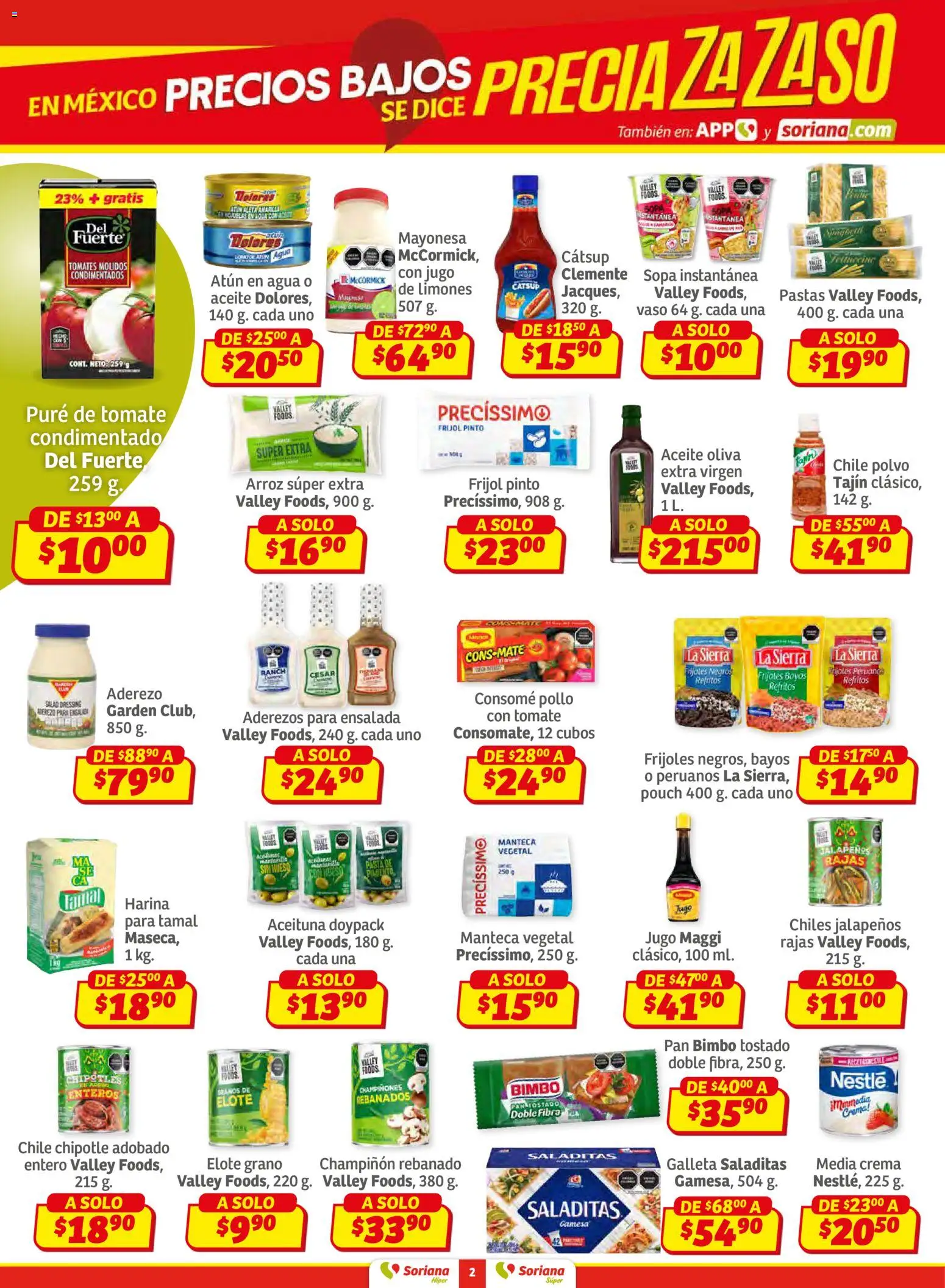 Nuevas ofertas de Soriana válidas en toda la República Mexicana desde el 27.02.2026. ¡Encuentra las mejores ofertas en Soriana Preciazazaso Súper: Chihuahua! | Página: 2 | Productos: Harina, Tomate, Pan, Tomates