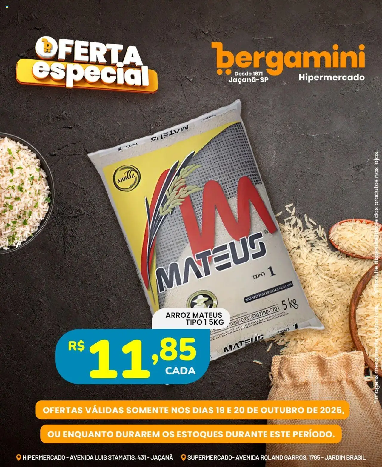 Supermercado Bergamini Folheto - válido de 19.10.2025 | Página: 1 | Produtos: Arroz