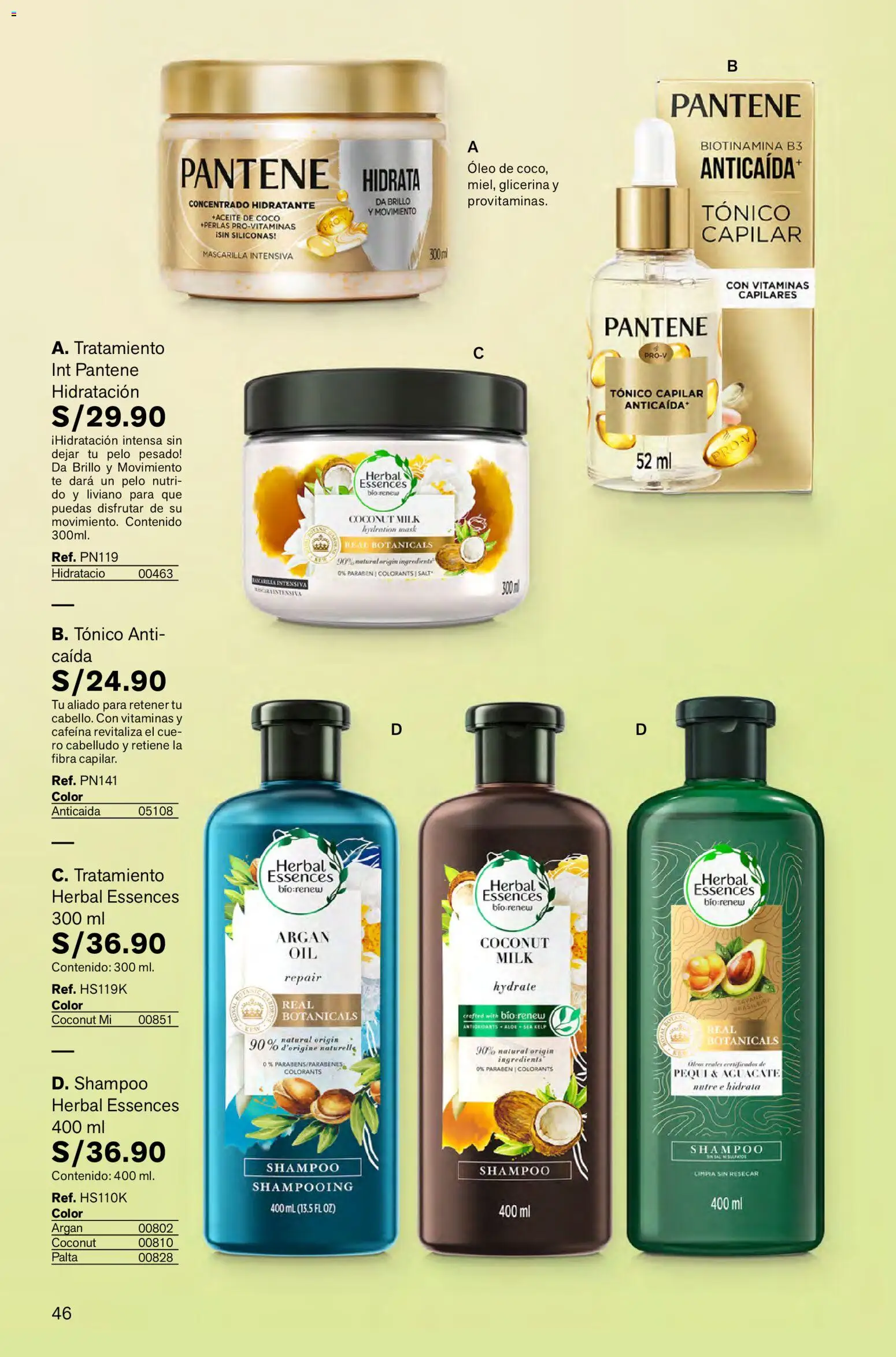 Catálogo Leonisa válido desde 16.01.2026 | Página: 46 | Productos: Shampoo, Aceite, Té