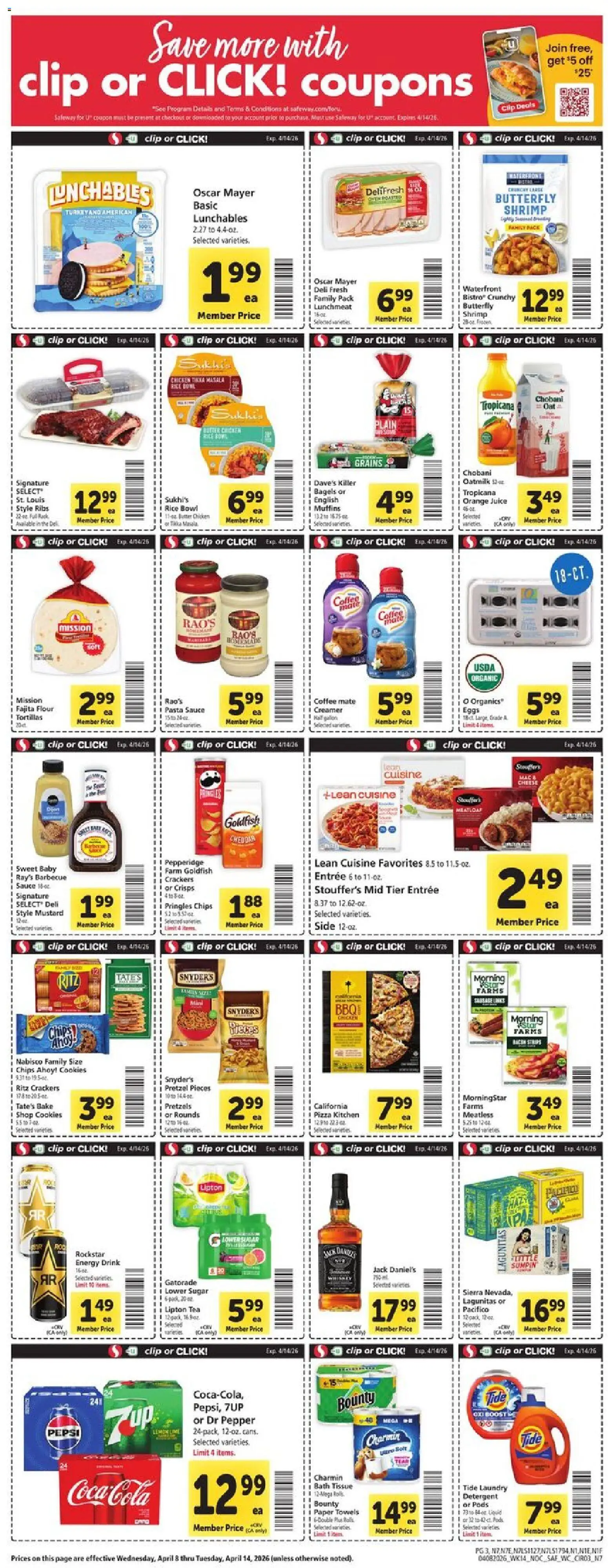 Safeway Weekly Ad - valid from 08.04.2026 | Page: 3 | Products: Clip, Eggs, Chips, Pepper
