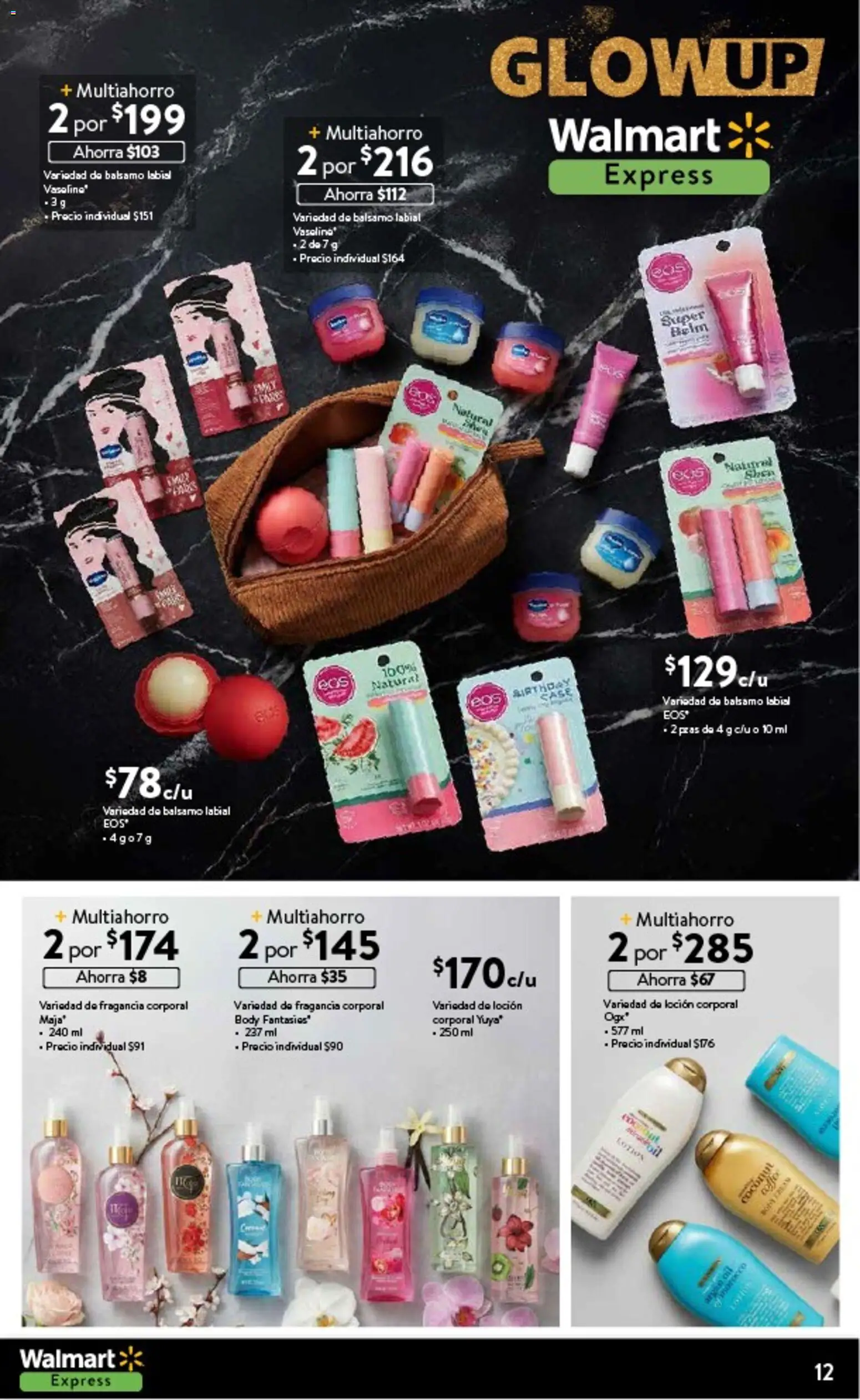 Nuevas ofertas de Walmart Express válidas en toda la República Mexicana desde el 11.02.2026. ¡Encuentra las mejores ofertas en Walmart Express folleto! | Página: 12 | Productos: Loción, Bálsamo, Body, Fragancia