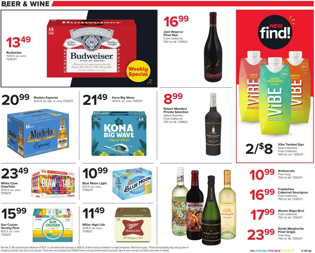 Giant Weekly Ad - valid from 08.08.2025 | Page: 22 | Products: Wine, Beer, Rice, Peach