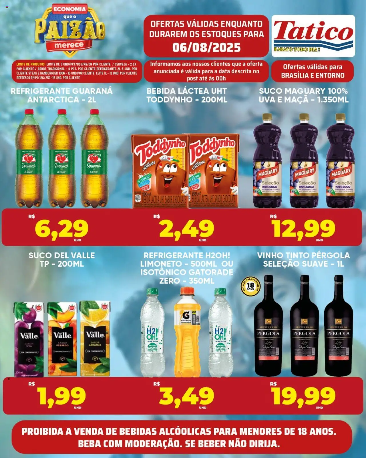 Tatico Folheto - válido de 07.08.2025 | Página: 33 | Produtos: Gatorade, Leite, Chocolate, Arroz
