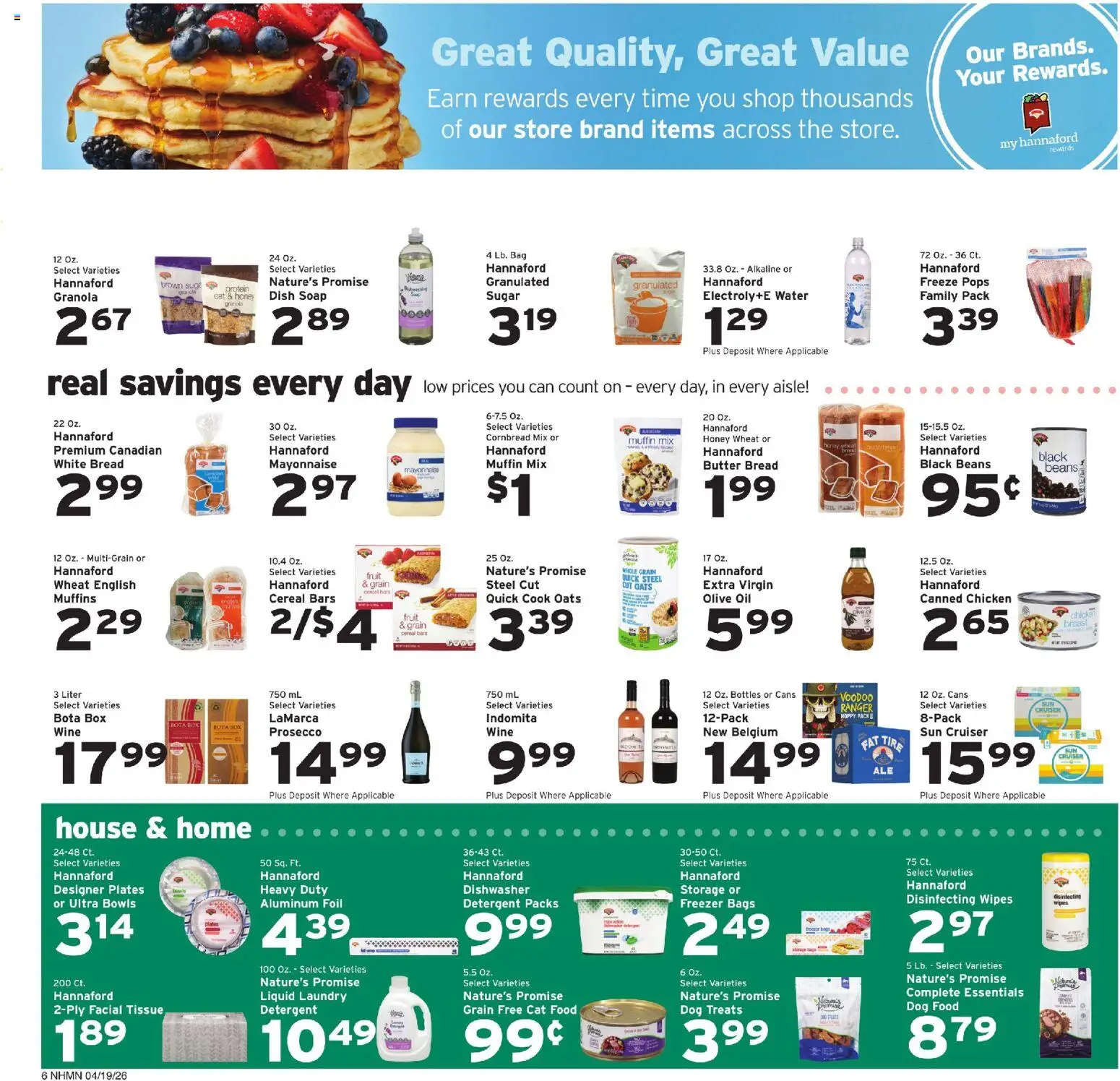 Hannaford Weekly Ad - valid from 19.04.2026 | Page: 6 | Products: Butter, Bread, Mayonnaise, Muffin