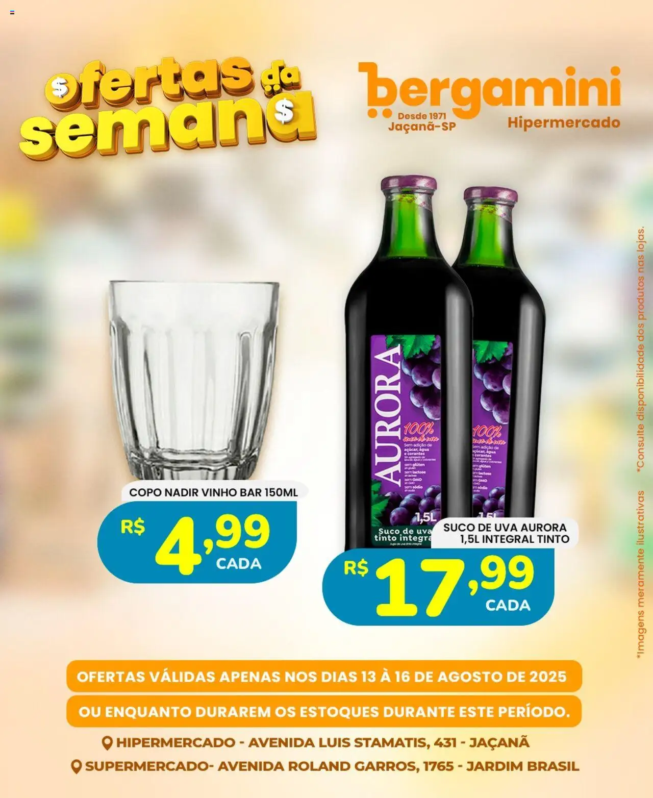 Supermercado Bergamini Folheto - válido de 13.08.2025 | Página: 22 | Produtos: Suco, Vinho