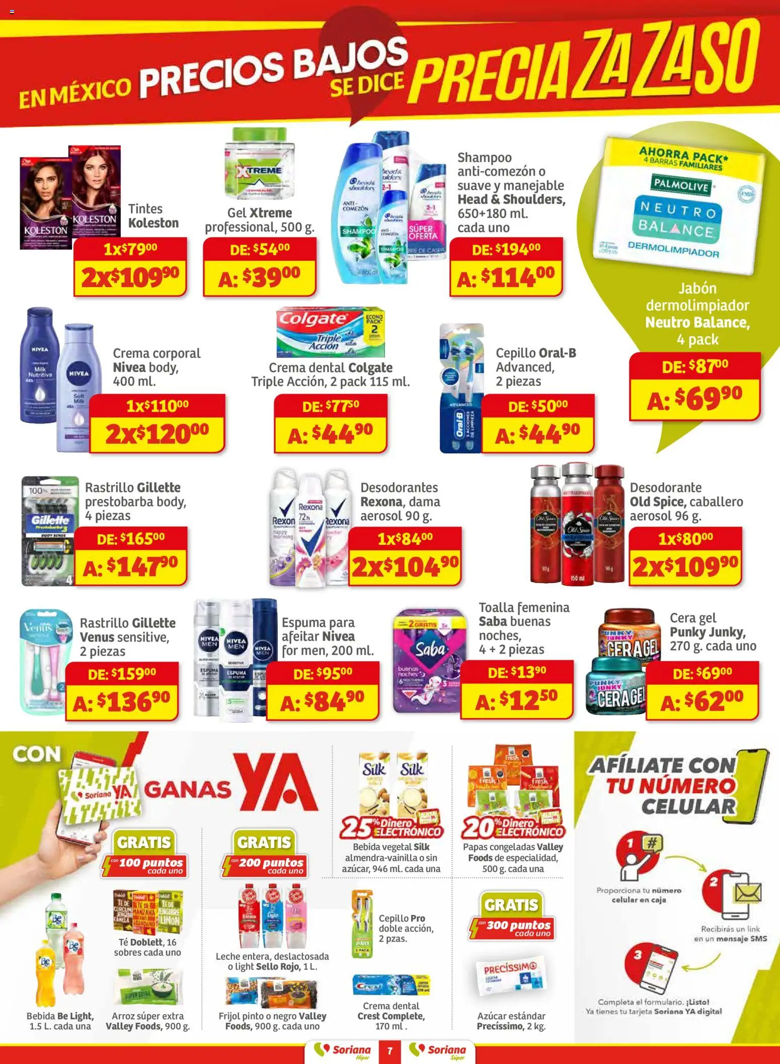 Nuevas ofertas de Soriana válidas en toda la República Mexicana desde el 18.11.2025. ¡Encuentra las mejores ofertas en Soriana - Preciazazaso Súper: Camp, Chia, Oax, Q. Roo, Tab, Yuc! | Página: 7 | Productos: Crema, Cera, Caja, Crema corporal