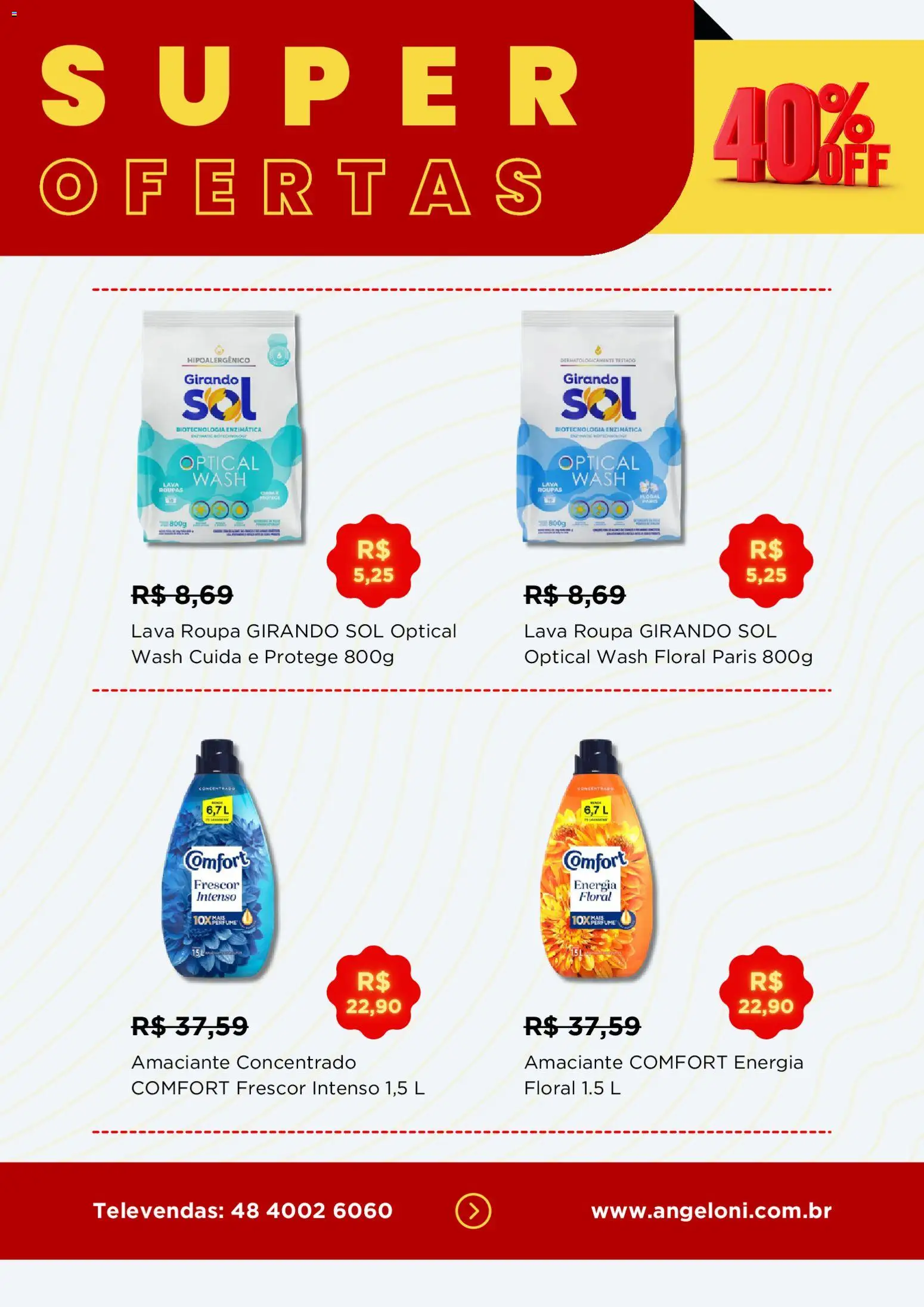 Angeloni Folheto - válido de 09.04.2026 | Página: 2 | Produtos: Perfume, Girando sol, Roupas, Amaciante