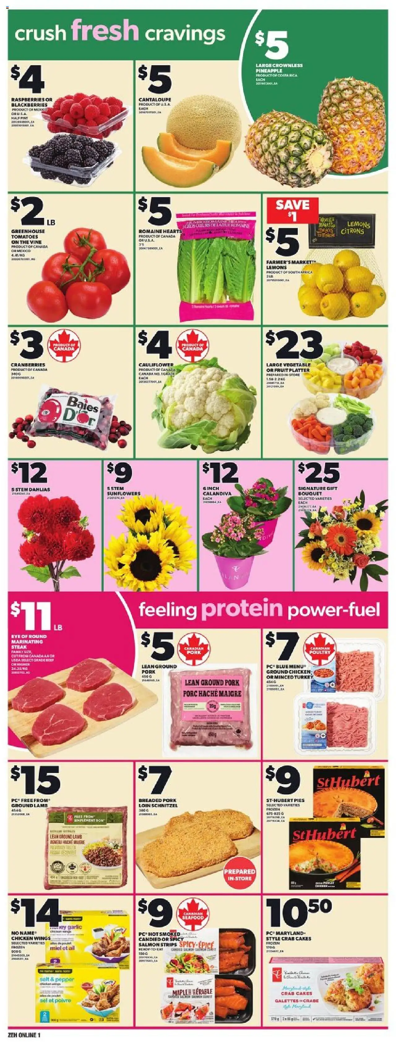 Zehrs flyer valid from 02.10.2025 | Page: 7 | Products: Pineapple, Chicken, Pork, Tomatoes