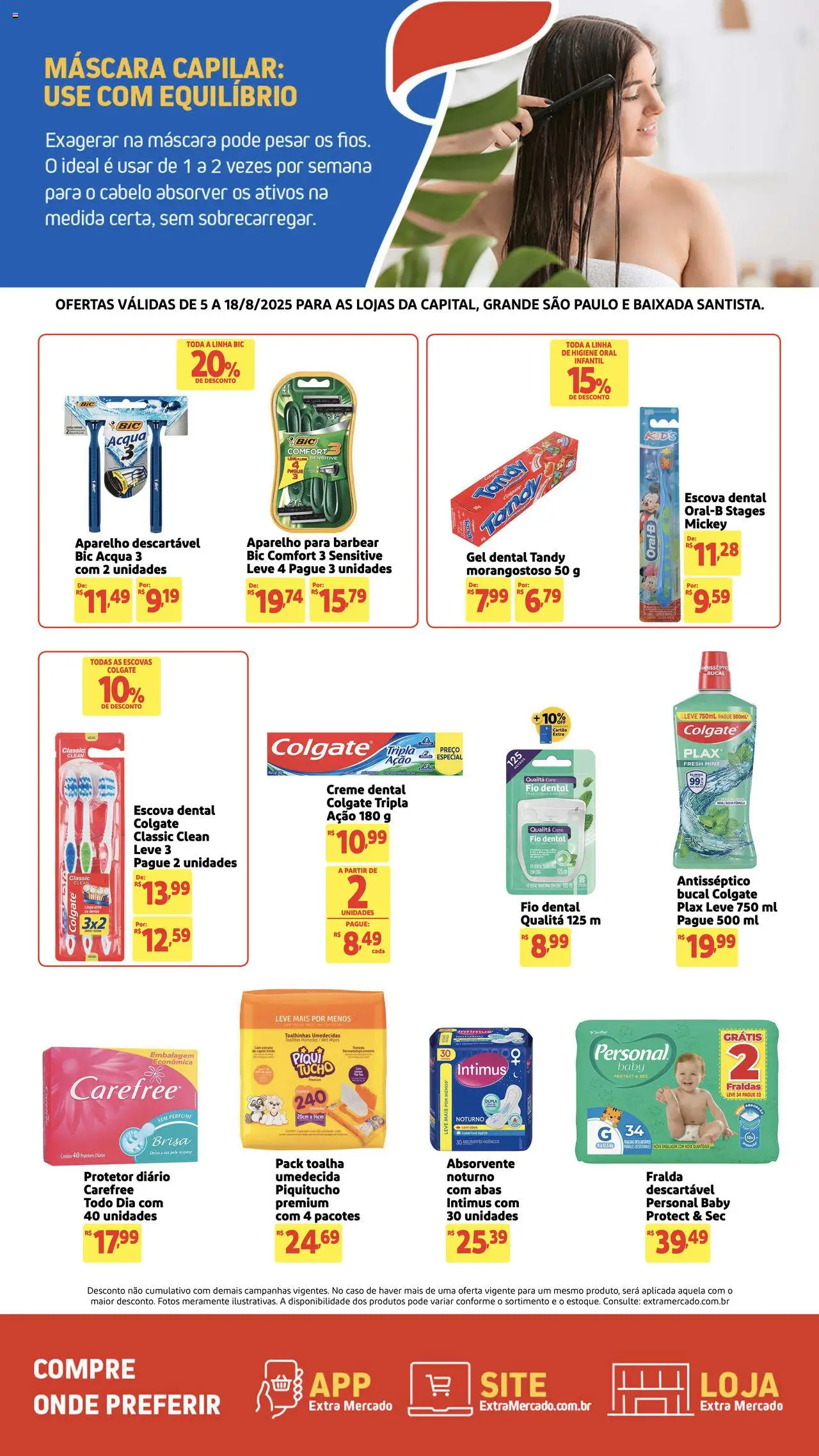 Extra Folheto - válido de 05.08.2025 | Página: 2 | Produtos: Creme, Cera, Fraldas, Creme dental