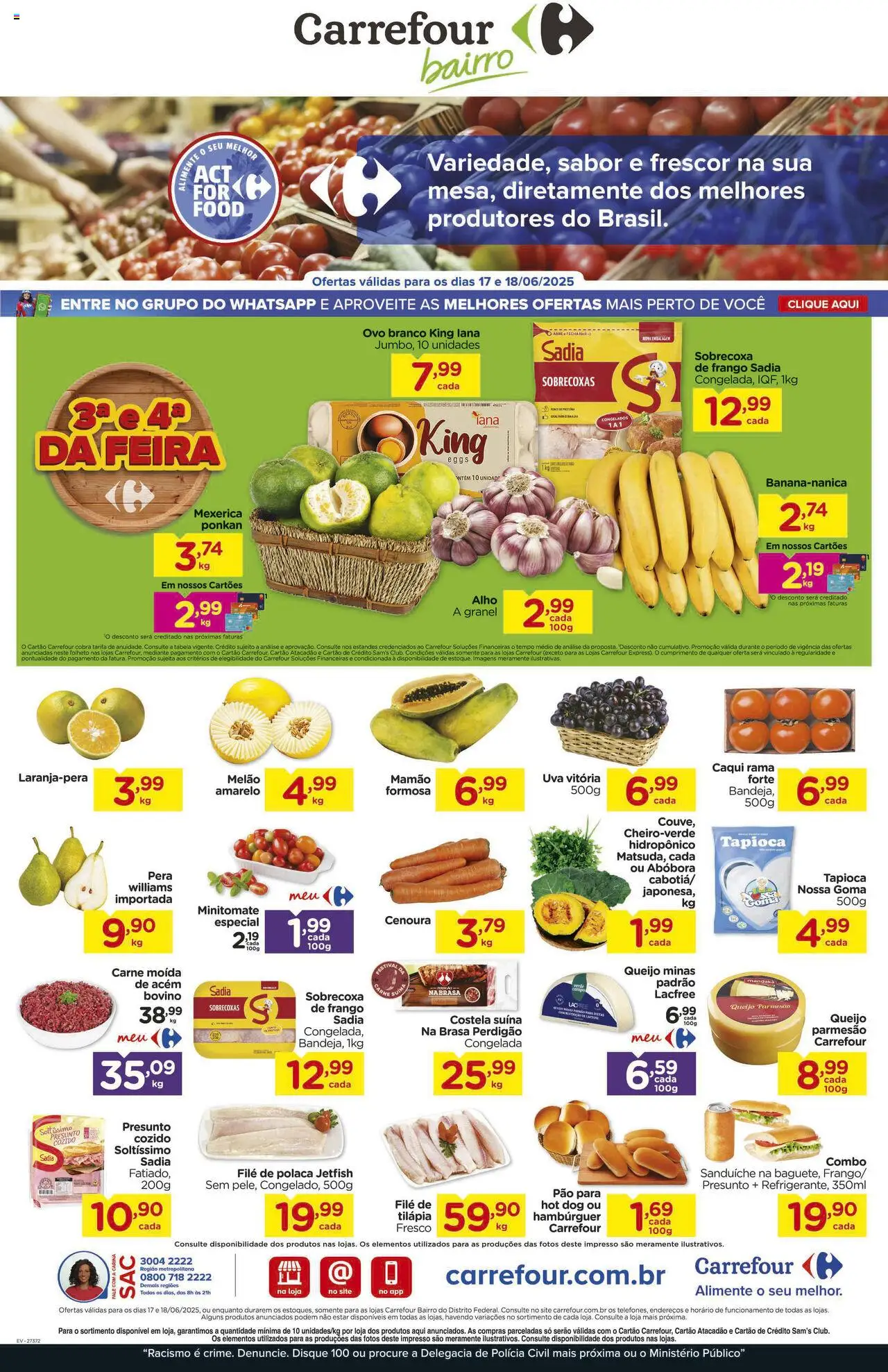 Carrefour Bairro Folheto - válido de 17.06.2025 | Página: 1 | Produtos: Melão, Tapioca, Presunto, Sanduíche