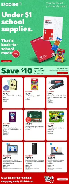 Preview of Staples weekly flyer / circulaire from shop Staples valid from 25.07.2025