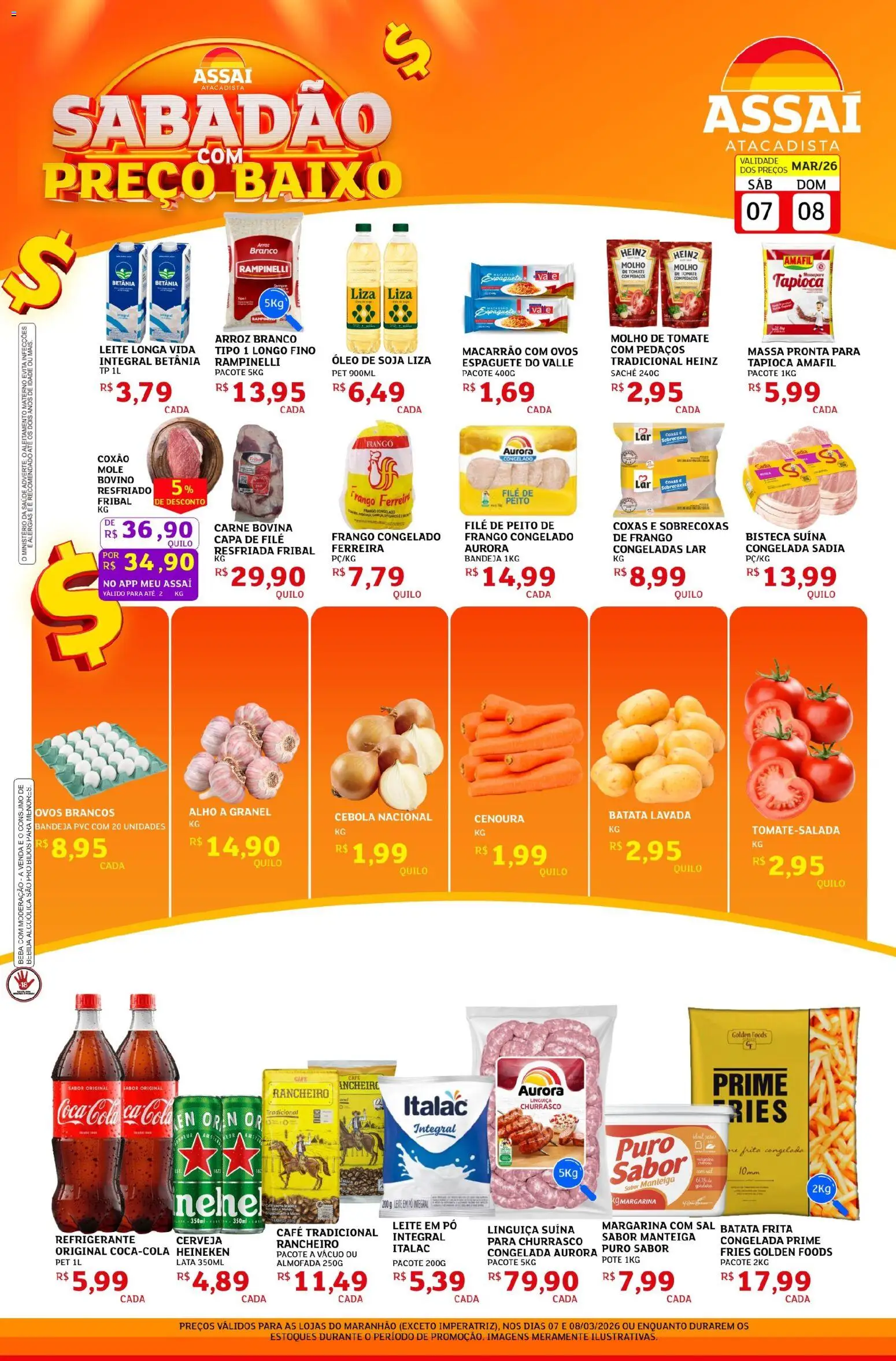 Assaí Atacadista Folheto - válido de 07.03.2026 | Página: 1 | Produtos: Pó, Arroz, Macarrão, Massa