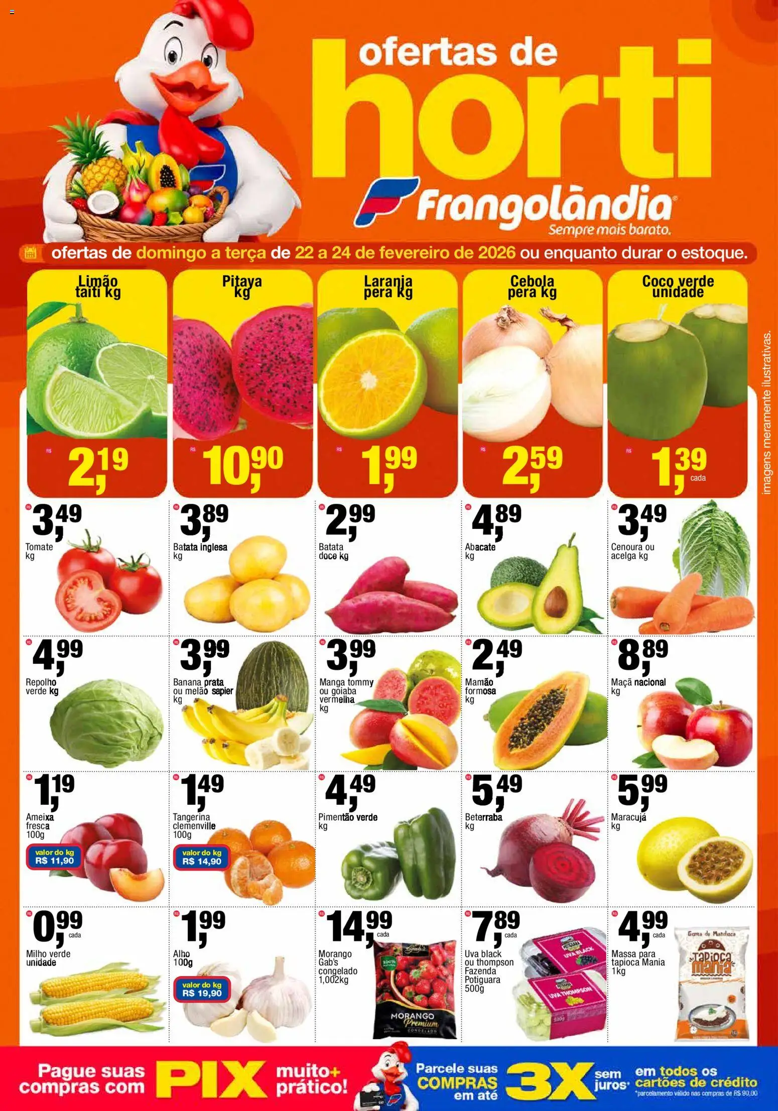 Frangolândia Folheto - válido de 22.02.2026 | Página: 1 | Produtos: Coco, Goiaba, Pimentão, Ameixa