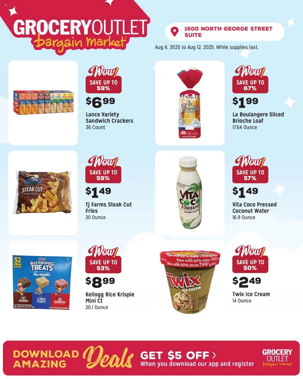 Grocery Outlet Weekly - PA - valid from 06.08.2025 | Page: 2 | Products: Rice, Cream, Ice cream, Water