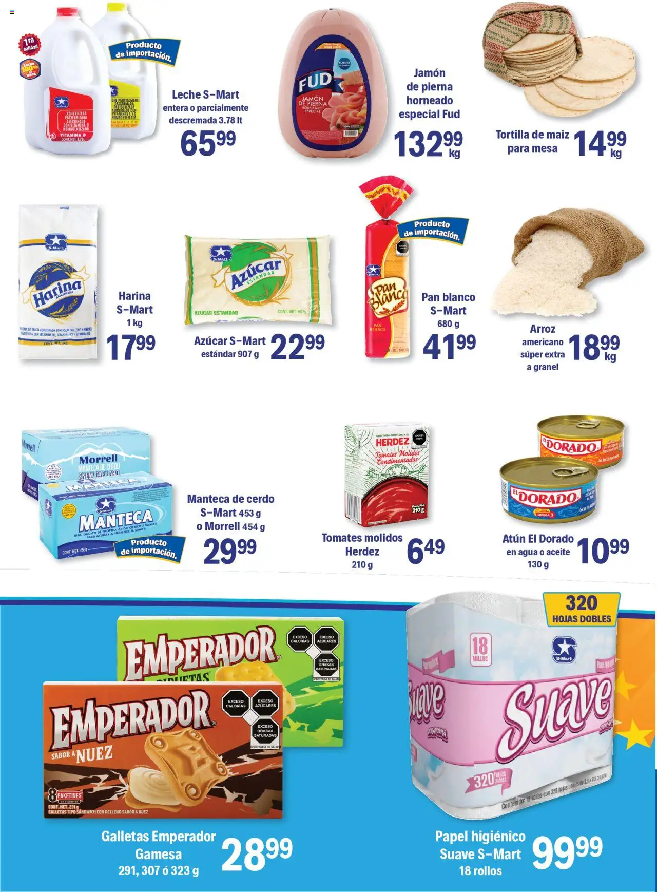 Nuevas ofertas de S-Mart válidas en toda la República Mexicana desde el 23.09.2025. ¡Encuentra las mejores ofertas en S-Mart - Folleto - Juarez! | Página: 5 | Productos: Azúcar, Agua, Jamón, Arroz