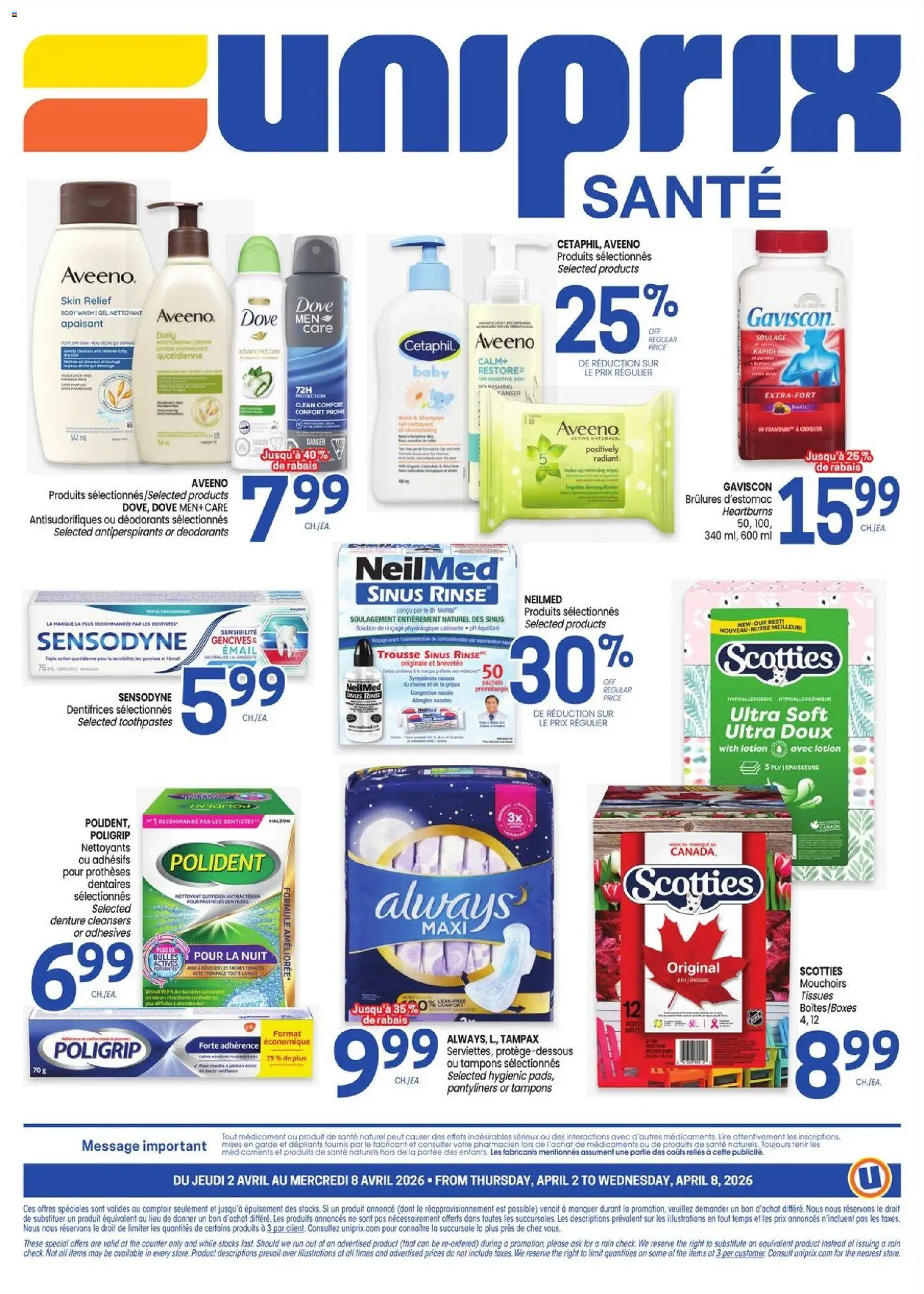 Uniprix flyer valid from 02.04.2026 | Page: 4 | Products: Shampoo, Body wash